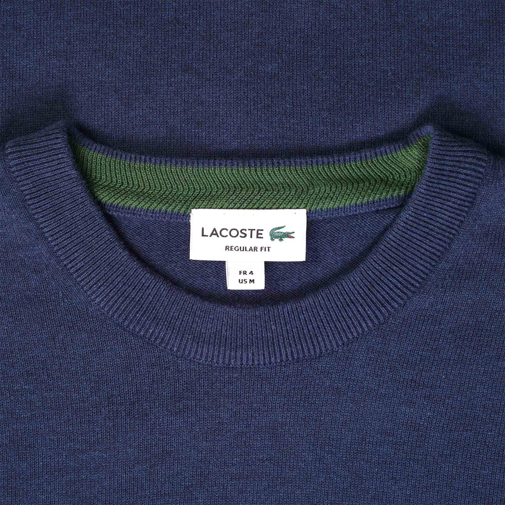 Lacoste Organic Cotton Crew Neck Sweater - Blue