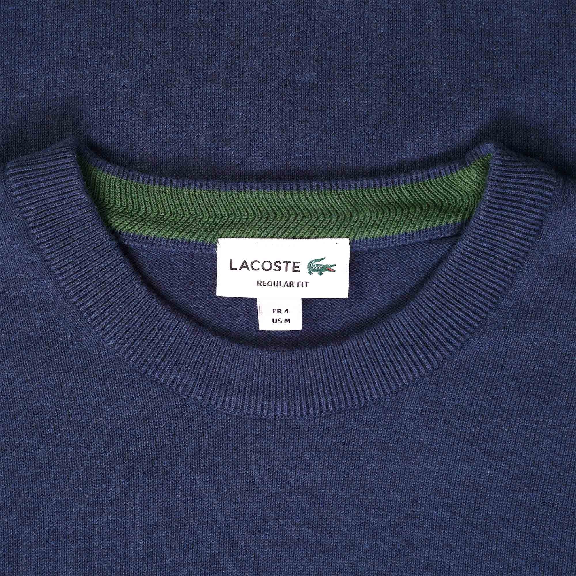 Lacoste Organic Cotton Crew Neck Sweater - Blue