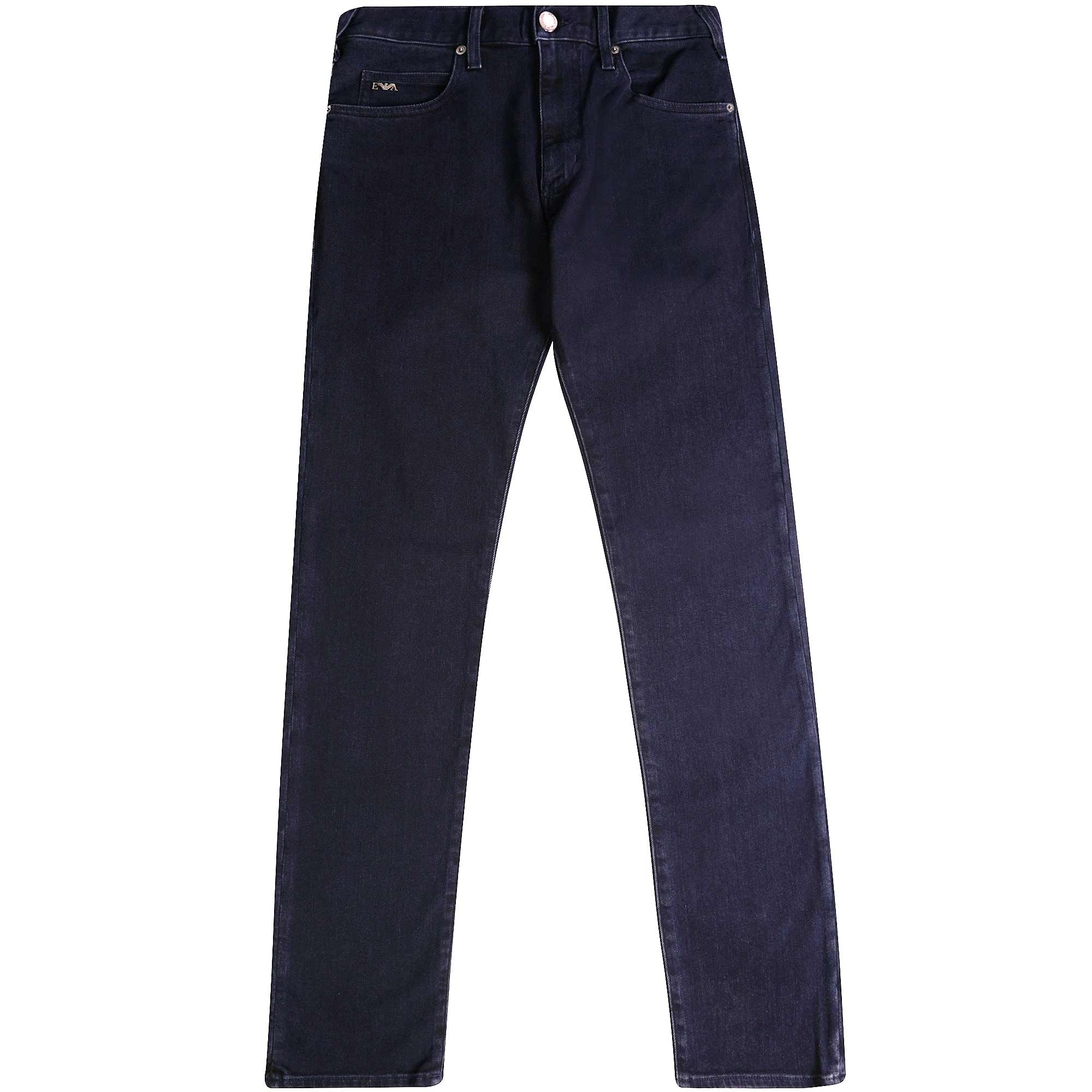Emporio Armani J45 Regular-Fit Comfort Twill Denim Jeans - Denim Blue