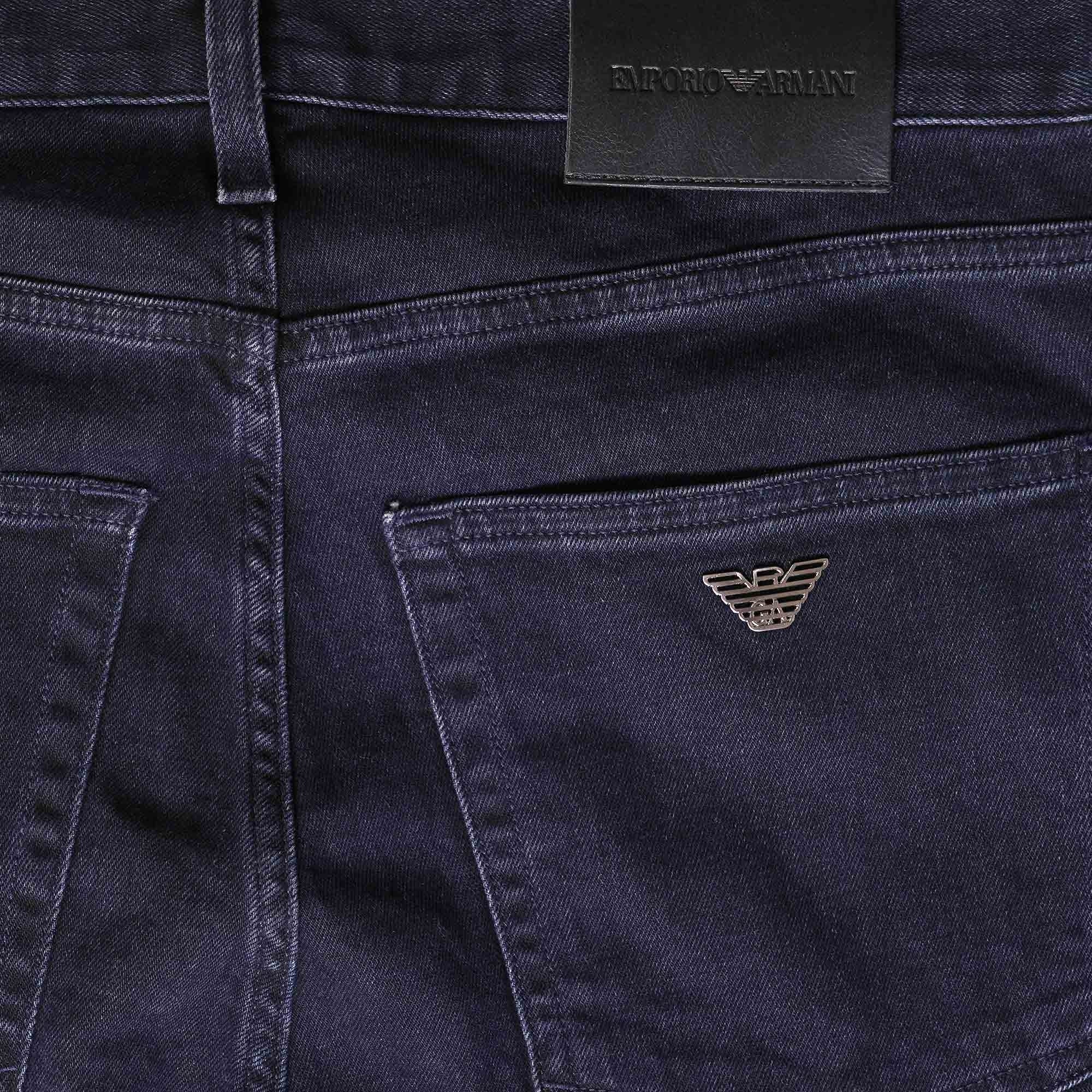 Emporio Armani J45 Regular-Fit Comfort Twill Denim Jeans - Denim Blue