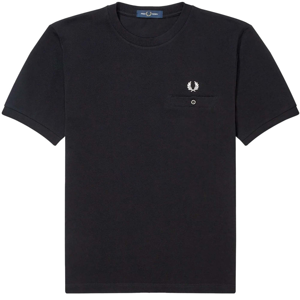 Fred Perry Pique Pocket T-Shirt - Black