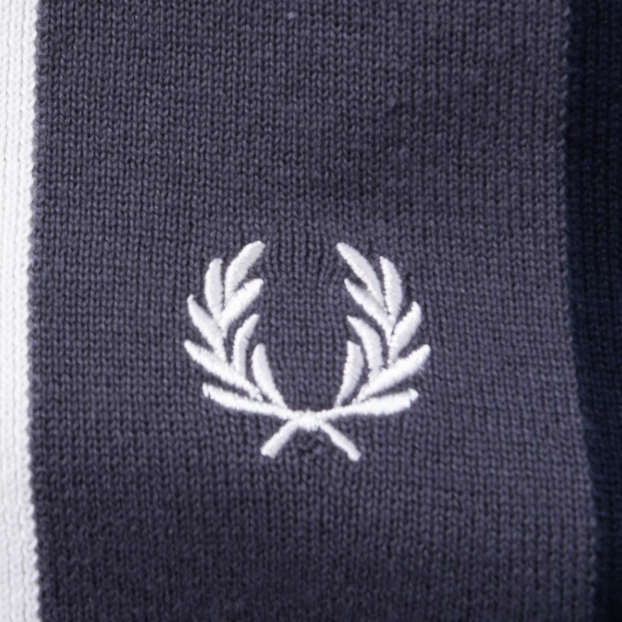 Fred Perry Striped Zip-Through Cardigan - Navy