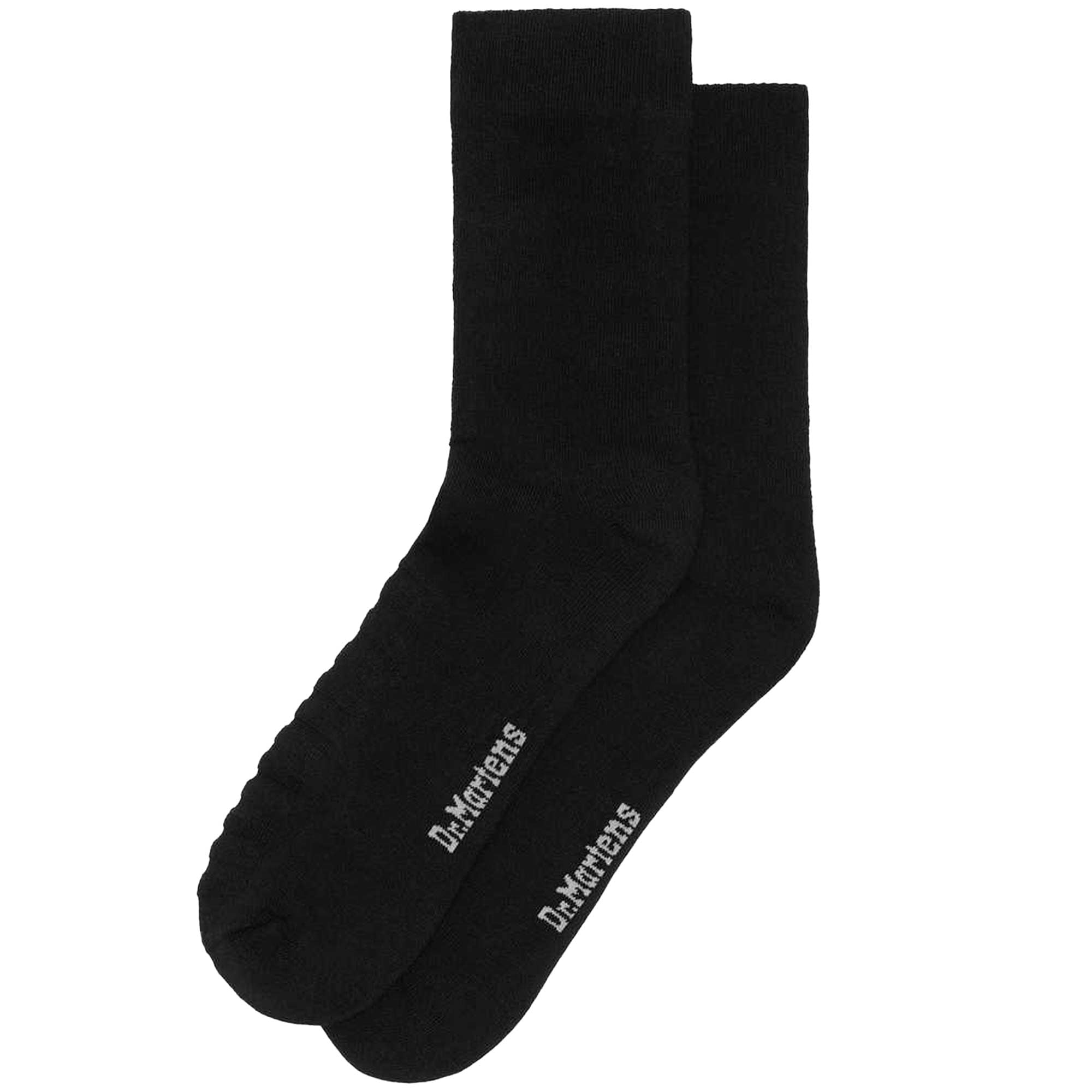 Dr. Martens Made In England 3 Pack Cotton Blend Double Doc Socks - Black