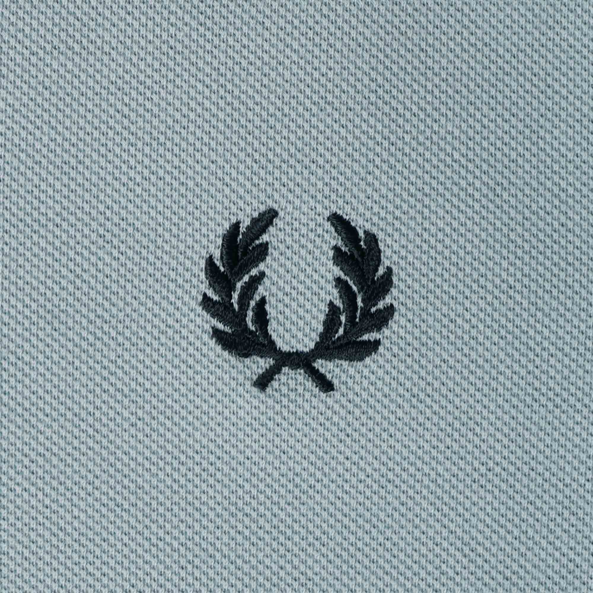 Fred Perry M4 Bomber Collar Polo Shirt - Silver Blue