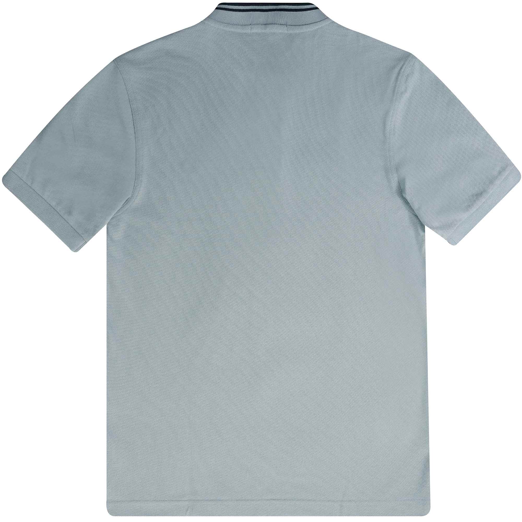 Fred Perry M4 Bomber Collar Polo Shirt - Silver Blue