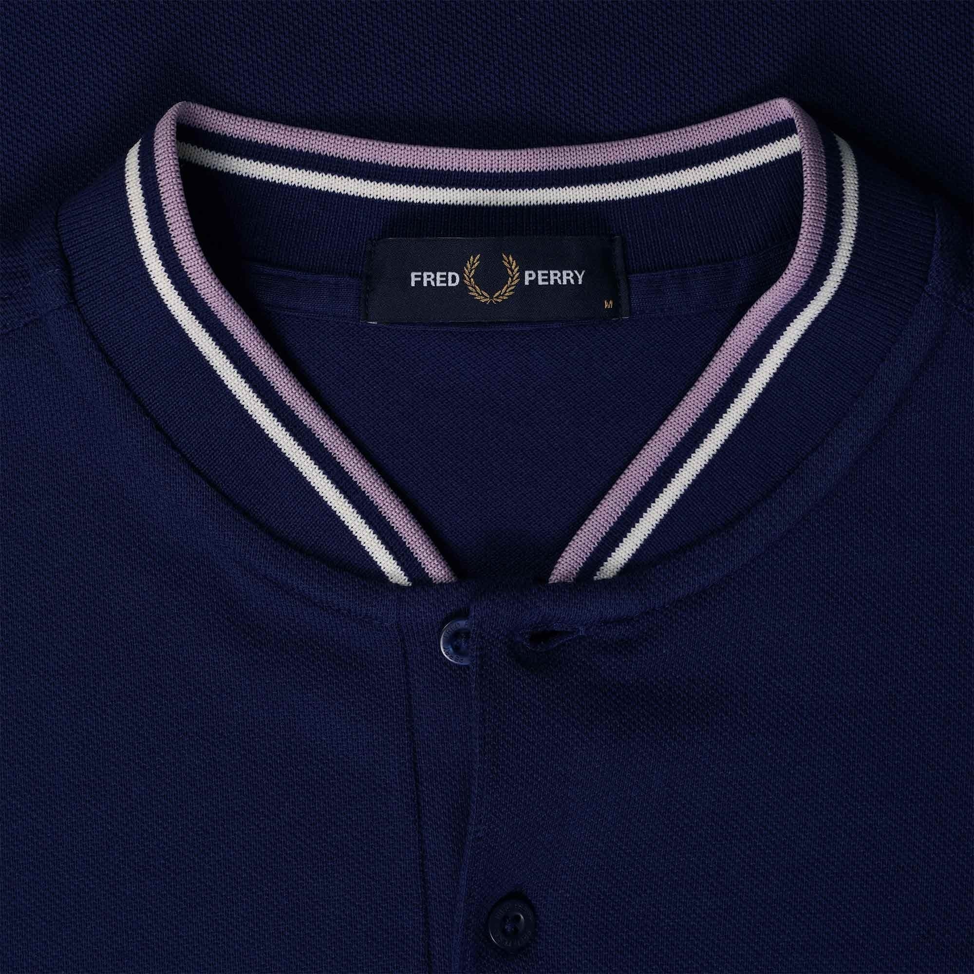 Fred Perry M4 Bomber Collar Polo Shirt - French Navy
