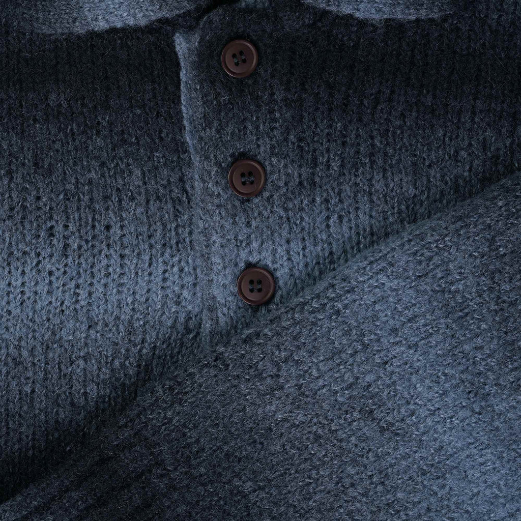 Far Afield Kier Long Sleeve Polo - Slate Navy