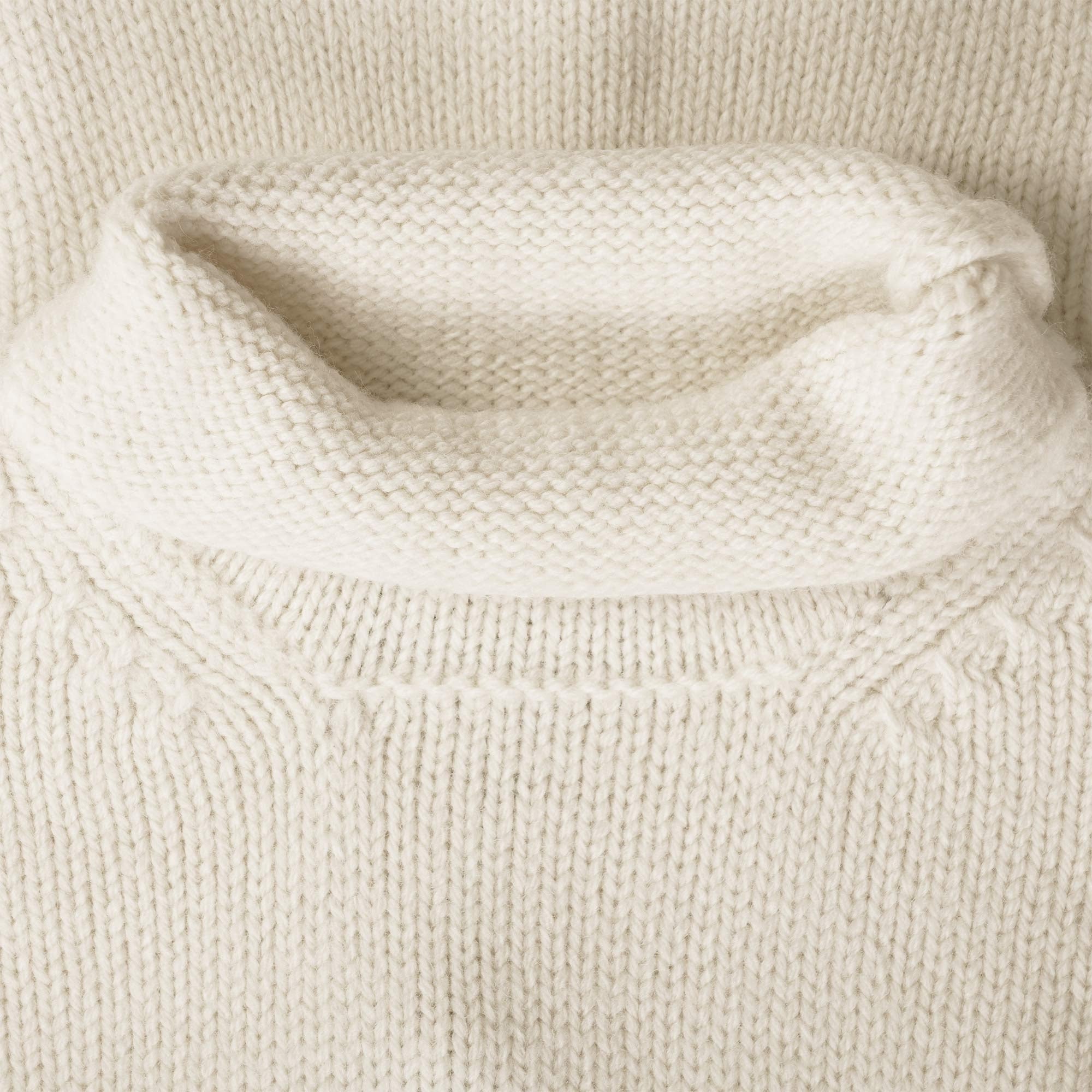 Wool Roll Neck Jumper - Natural