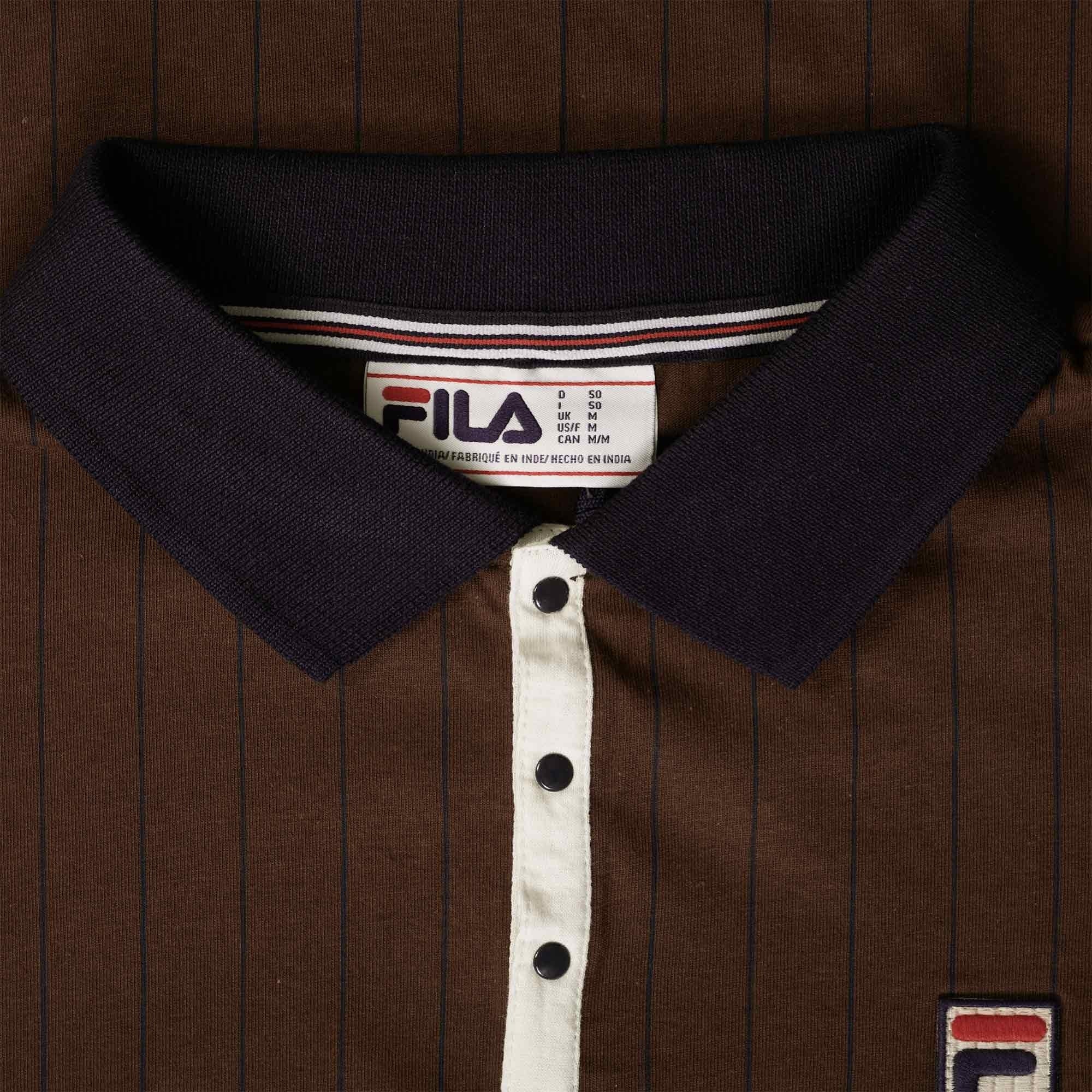 Fila Vintage BB1 Striped Polo Shirt - Brown Stone