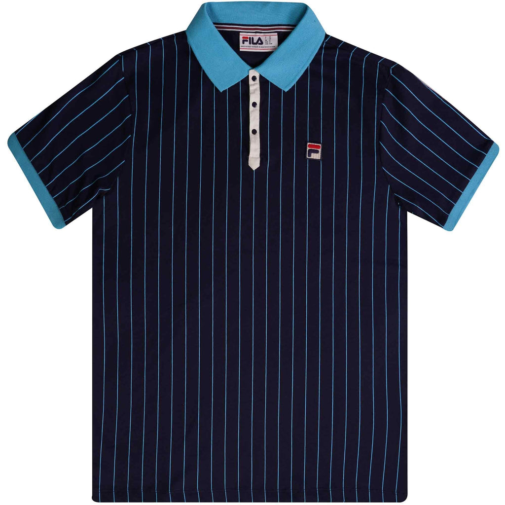 Fila Vintage BB1 Striped Polo Shirt - Navy