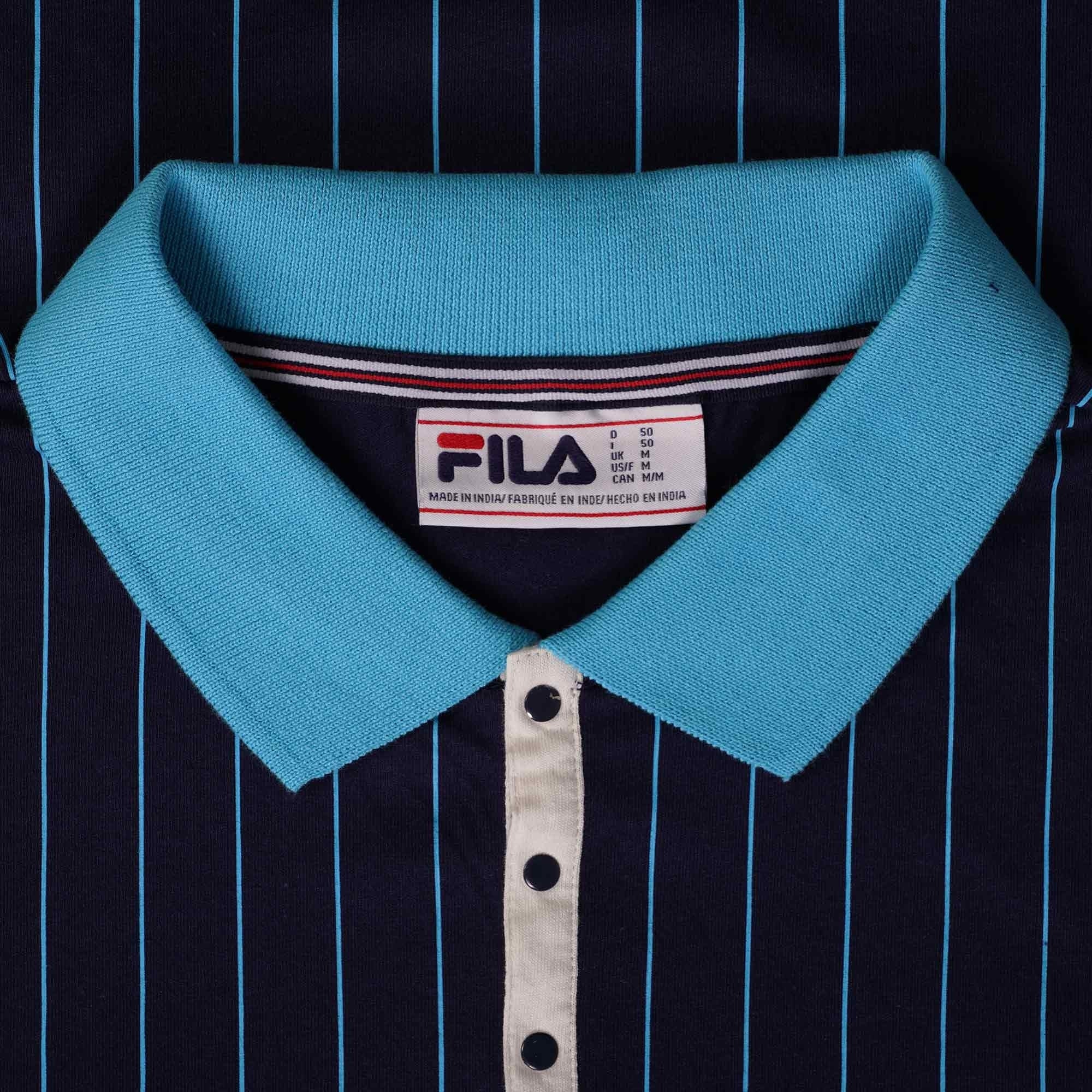 Fila Vintage BB1 Striped Polo Shirt - Navy