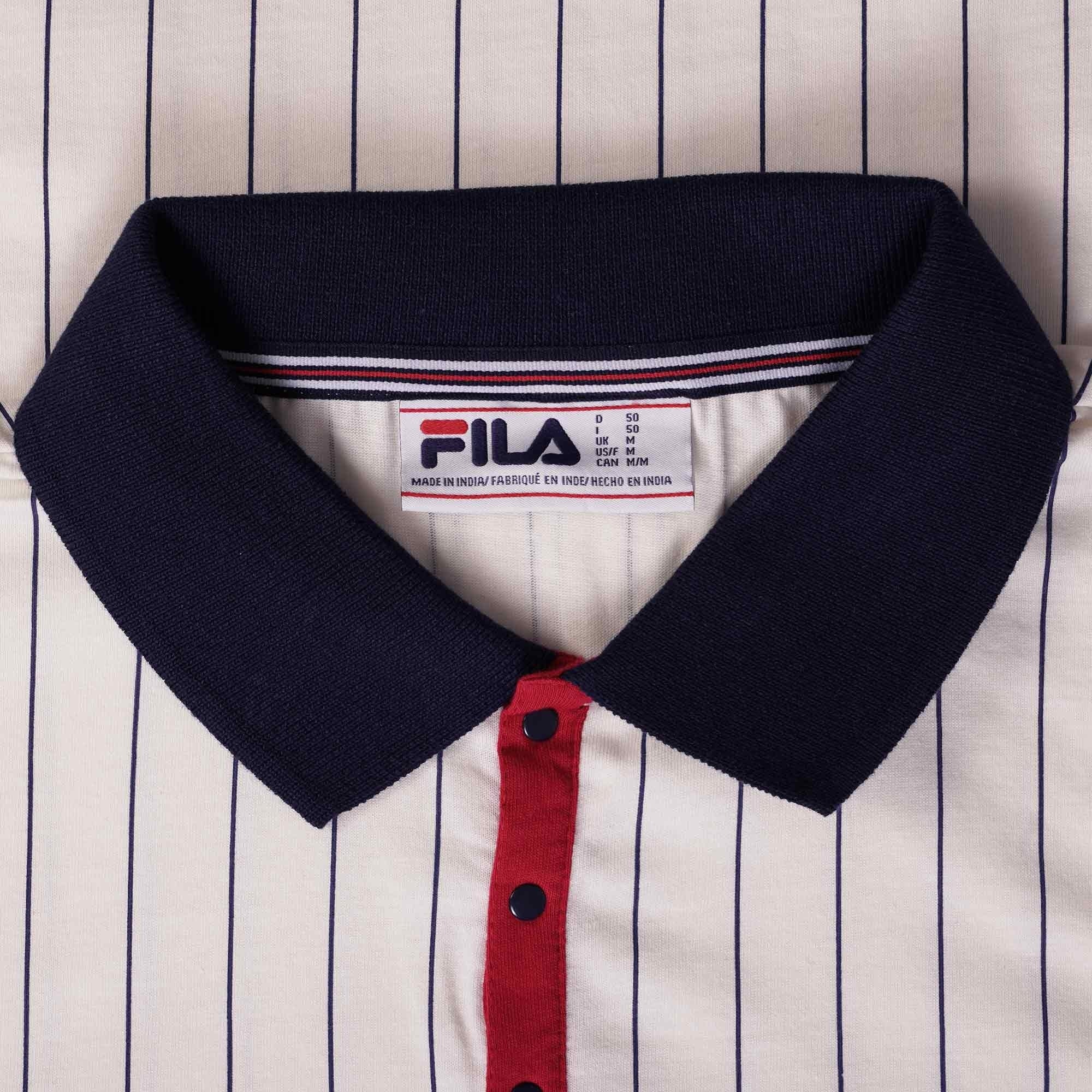 Fila Vintage BB1 Striped Polo Shirt - Egret