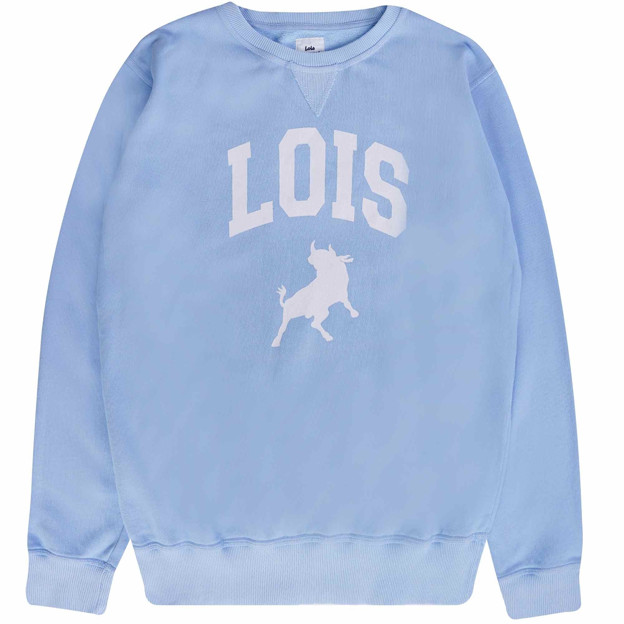 Lois Jeans Felpa Special Varsity Sweatshirt - Sky Blue