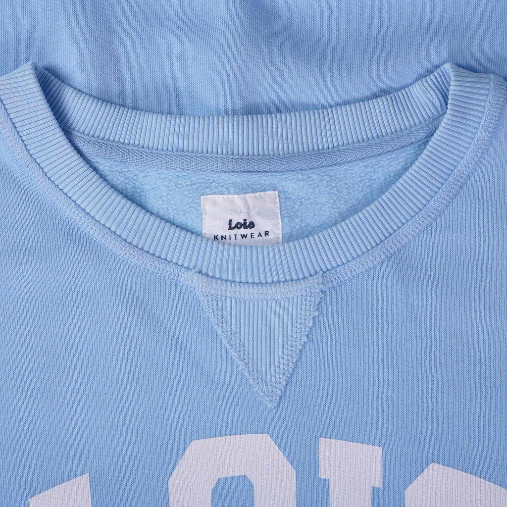 Lois Jeans Felpa Special Varsity Sweatshirt - Sky Blue