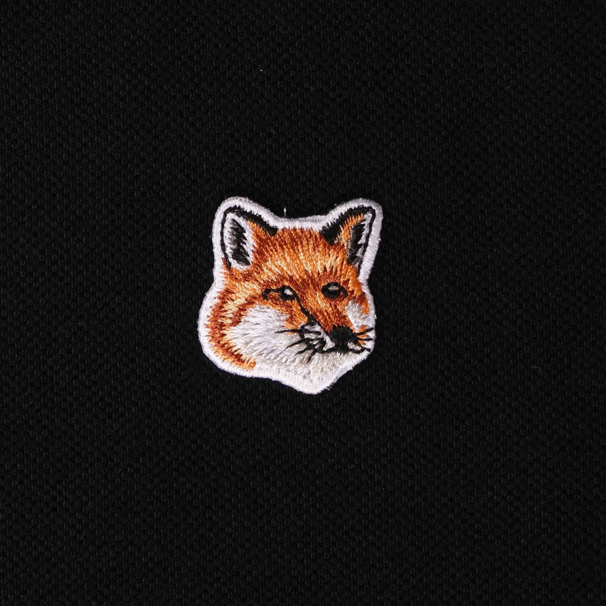 Maison Kitsune Fox Head Patch Polo Shirt - Black