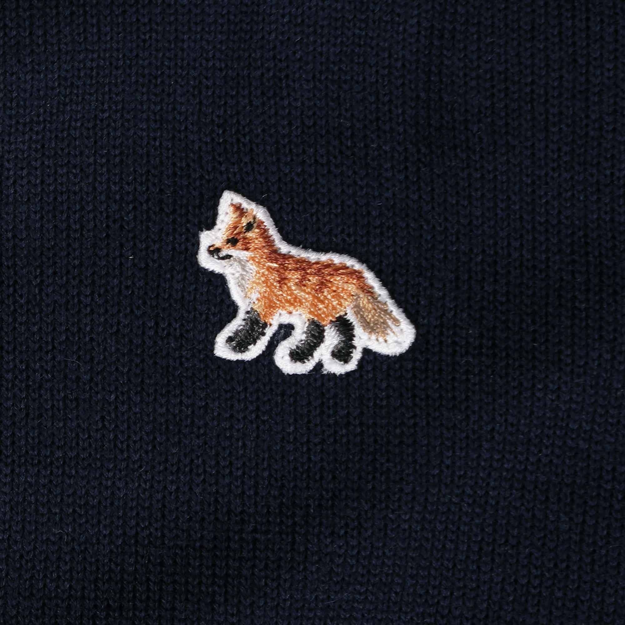 Maison Kitsune Baby Fox Patch Bi-Colour Classic Cardigan - Navy