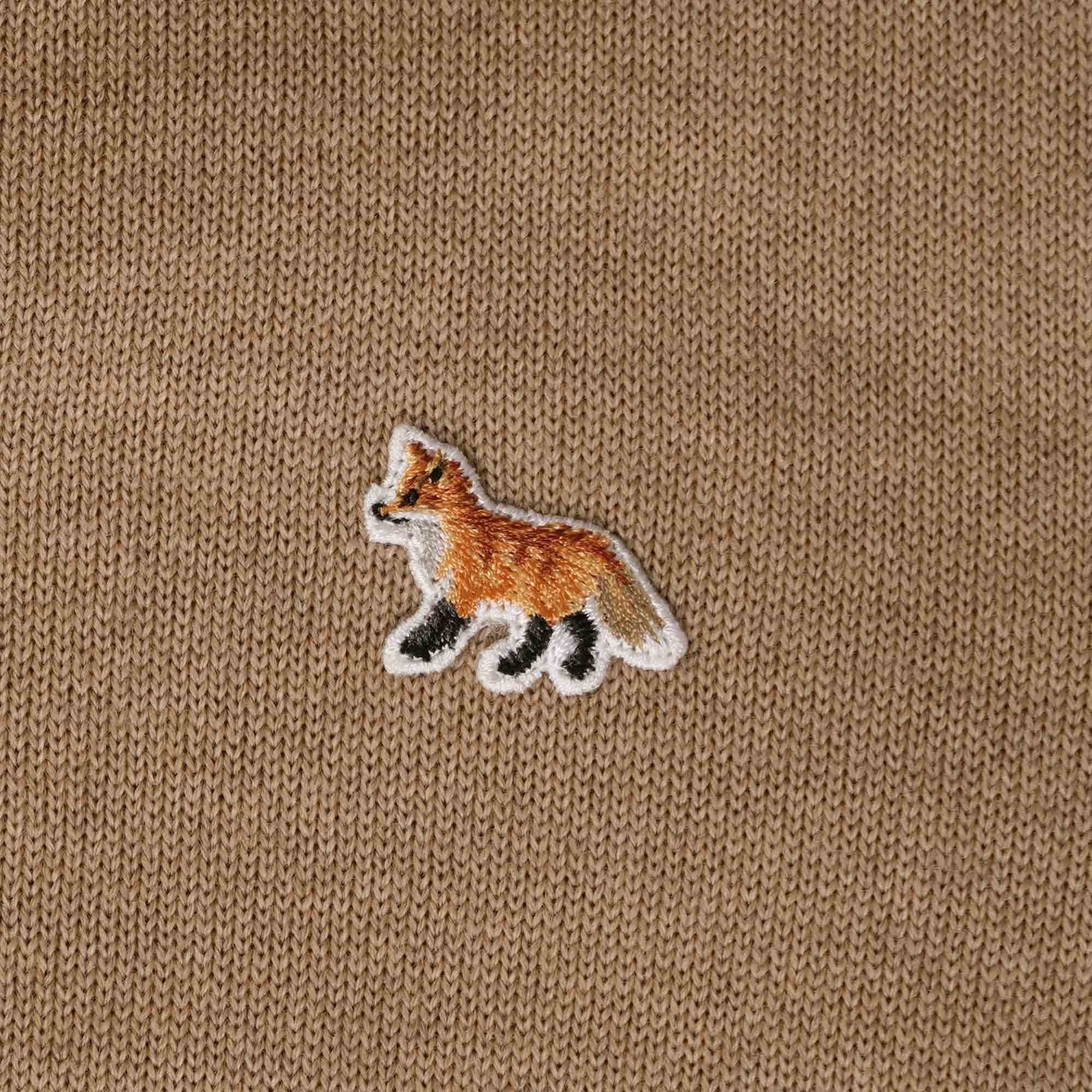 Maison Kitsune Baby Fox Patch Bi-Colour Classic Cardigan - Beige