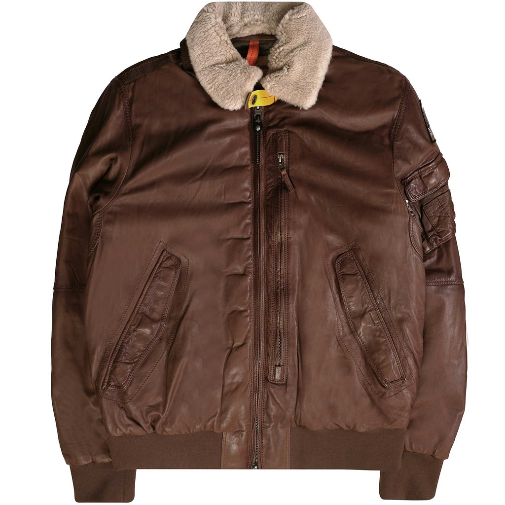 Parajumpers Josh Leather Jacket - Brown