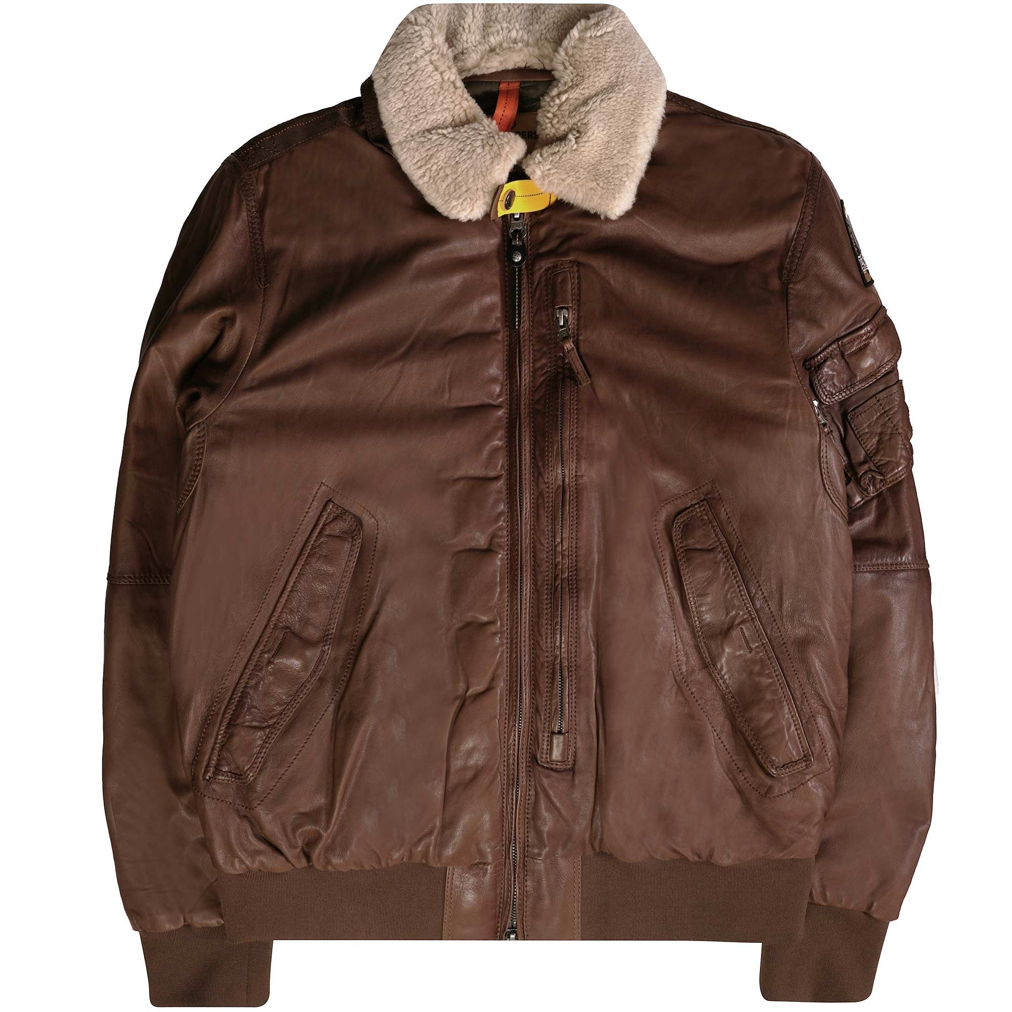 Parajumpers Josh Leather Jacket - Brown