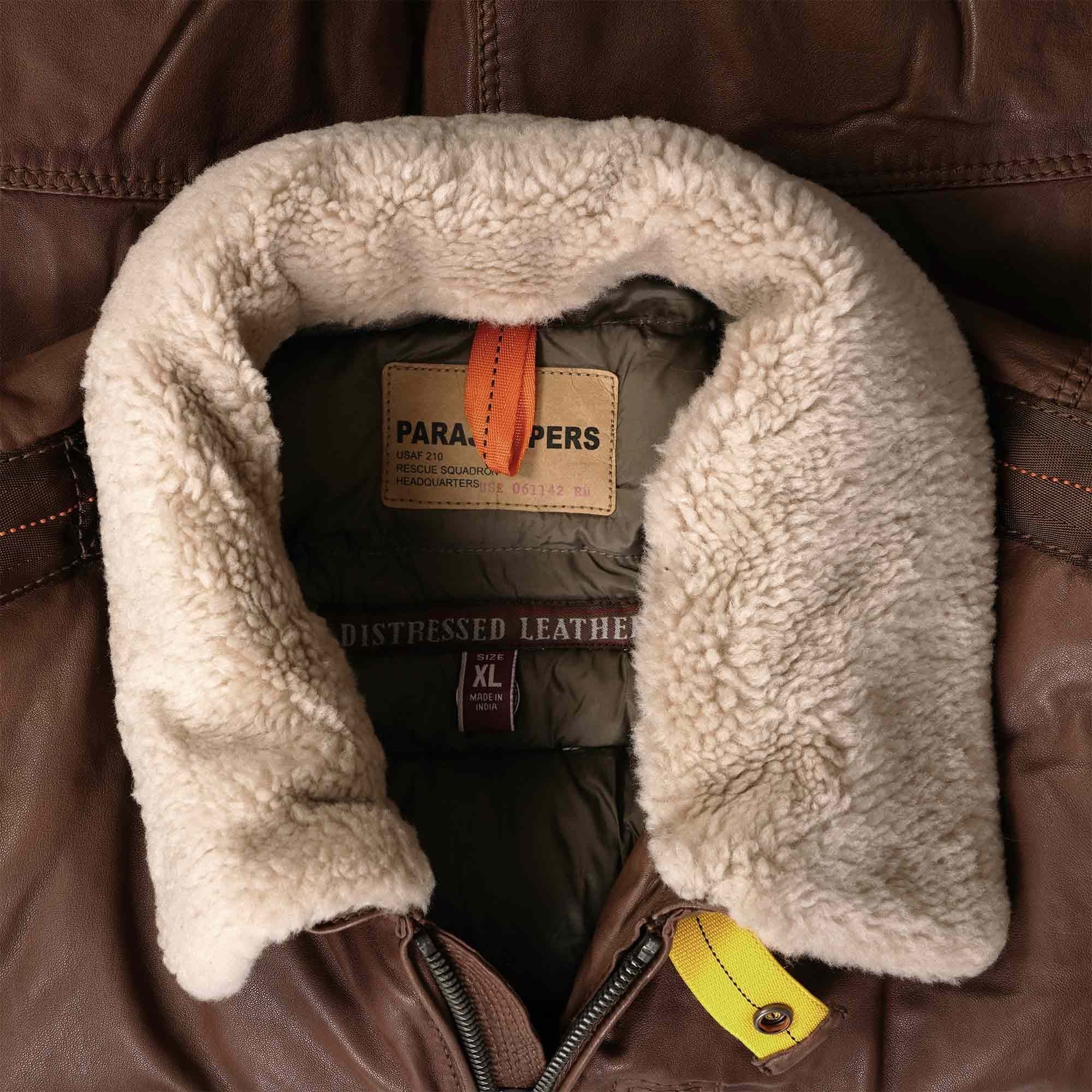 Parajumpers Josh Leather Jacket - Brown – Stuarts London