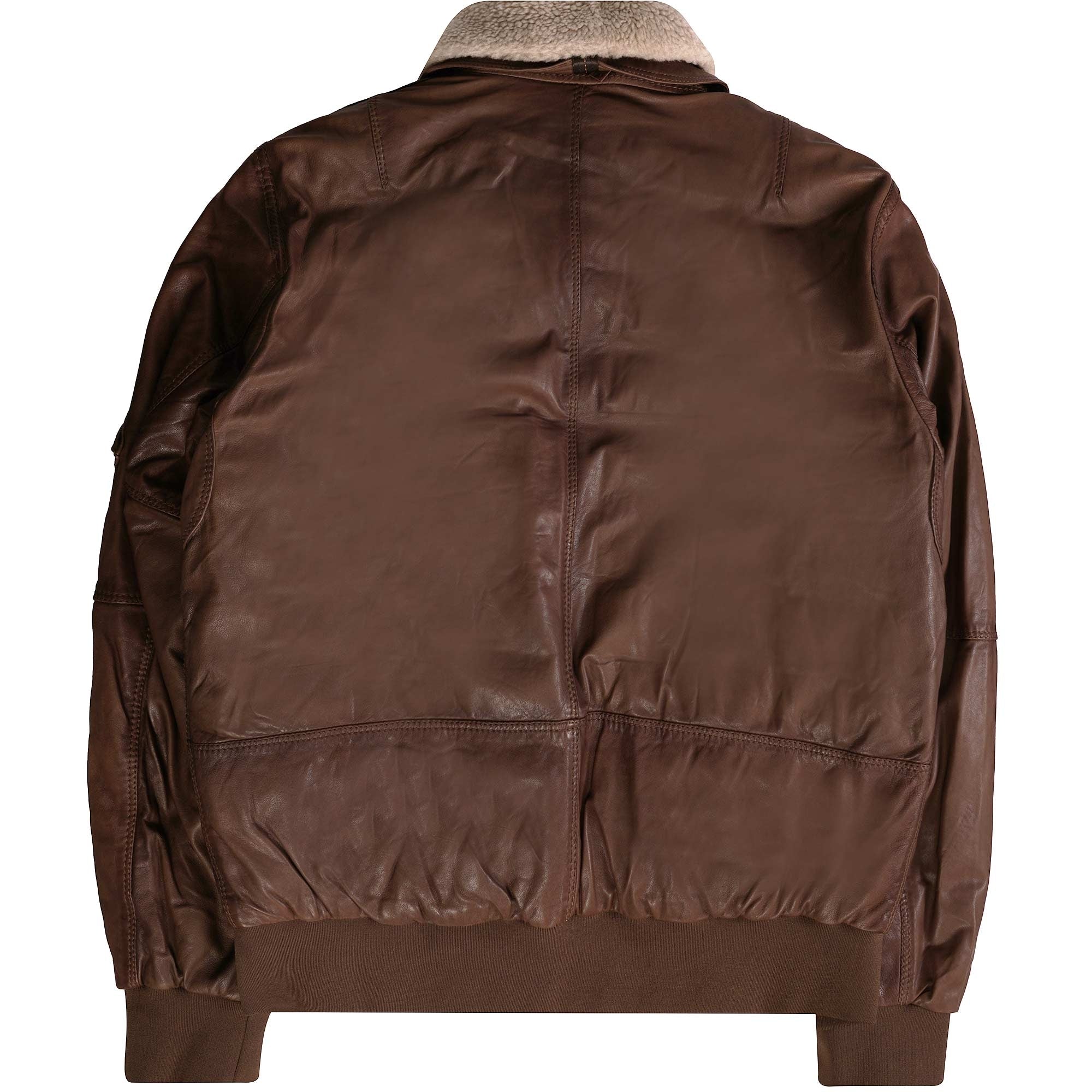 Parajumpers Josh Leather Jacket - Brown