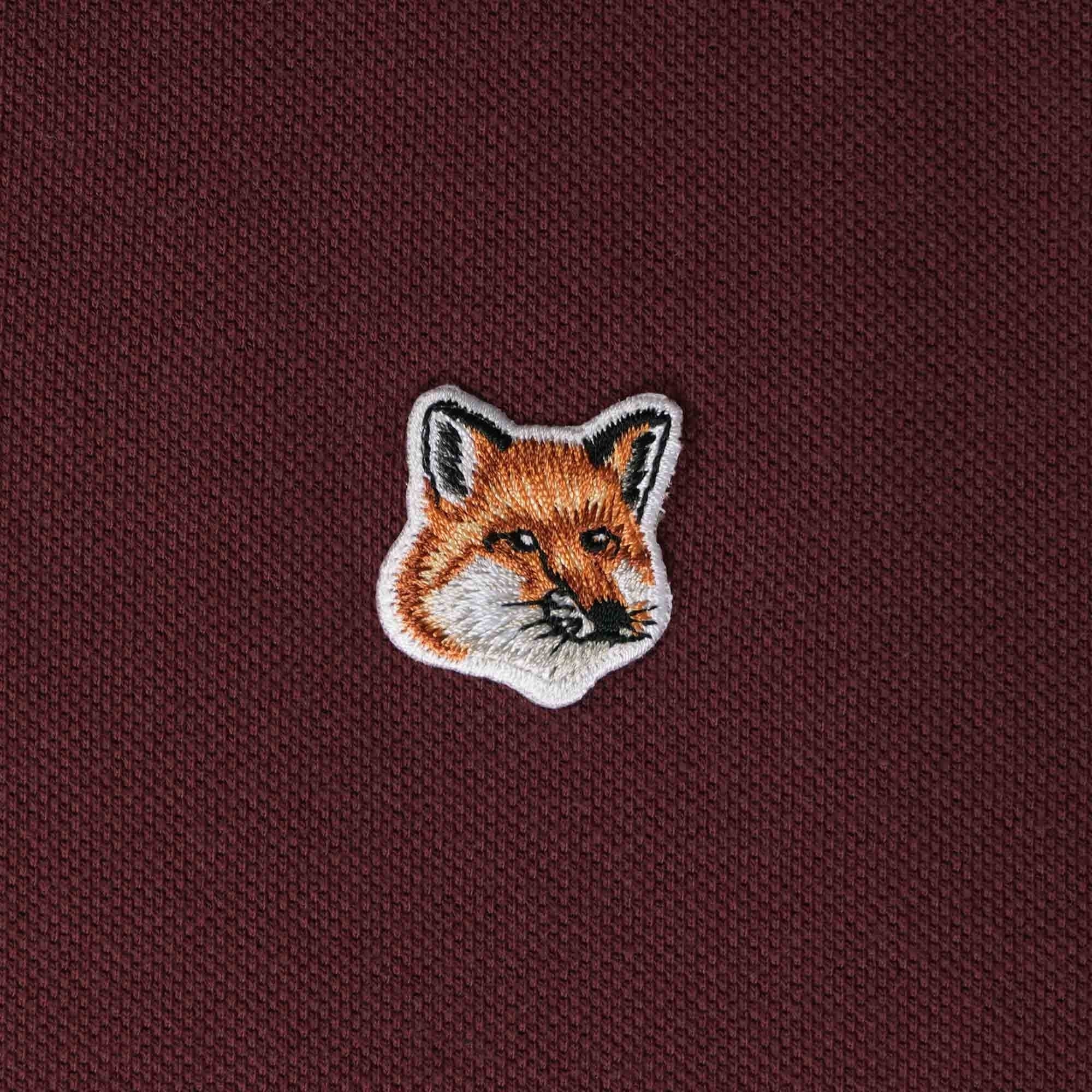 Maison Kitsune Fox Head Patch Polo Shirt - Wine