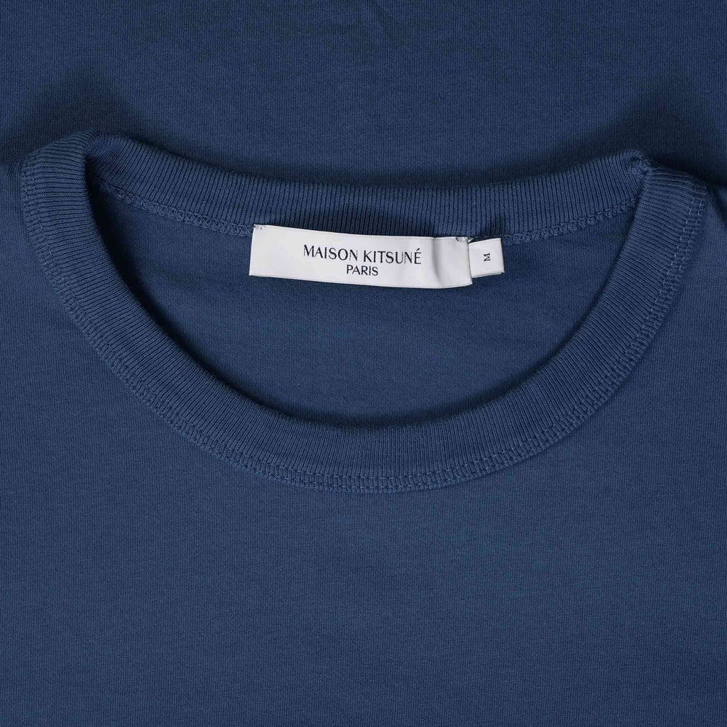 Chillax Fox Patch Classic T-Shirt - Blue Denim