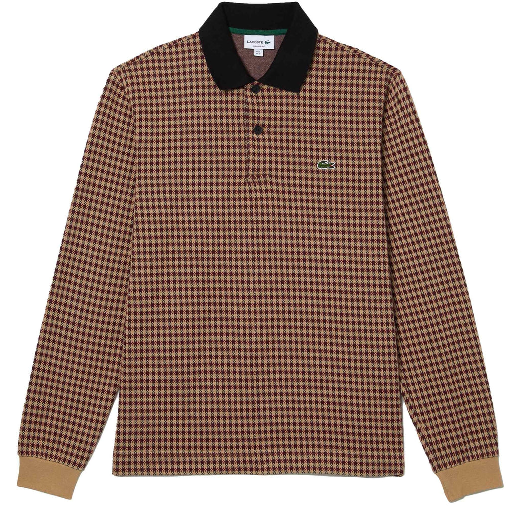 Relaxed Fit Tartan Print Polo Shirt - Beige