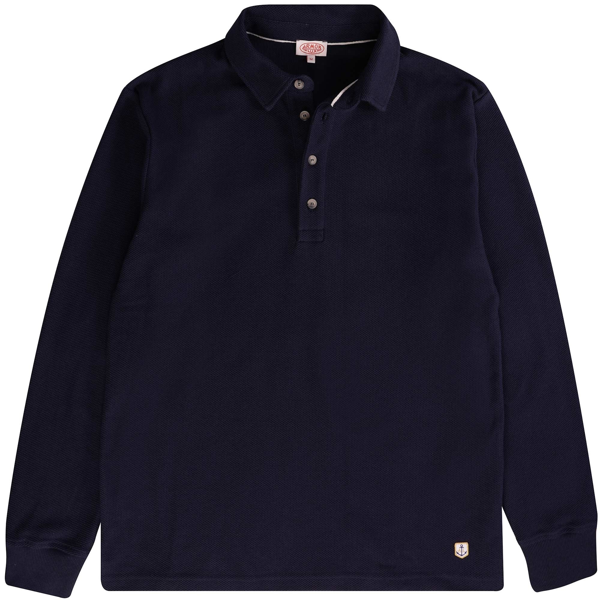 Armor Lux Long Sleeve Polo Shirt - Navy