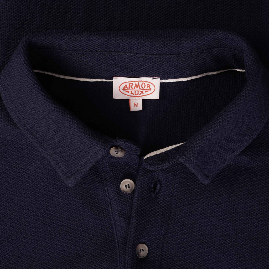Armor Lux Long Sleeve Polo Shirt - Navy