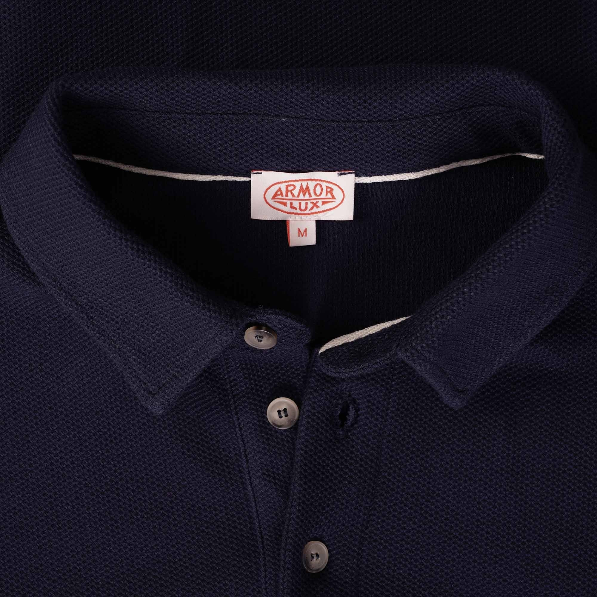 Armor Lux Long Sleeve Polo Shirt - Navy
