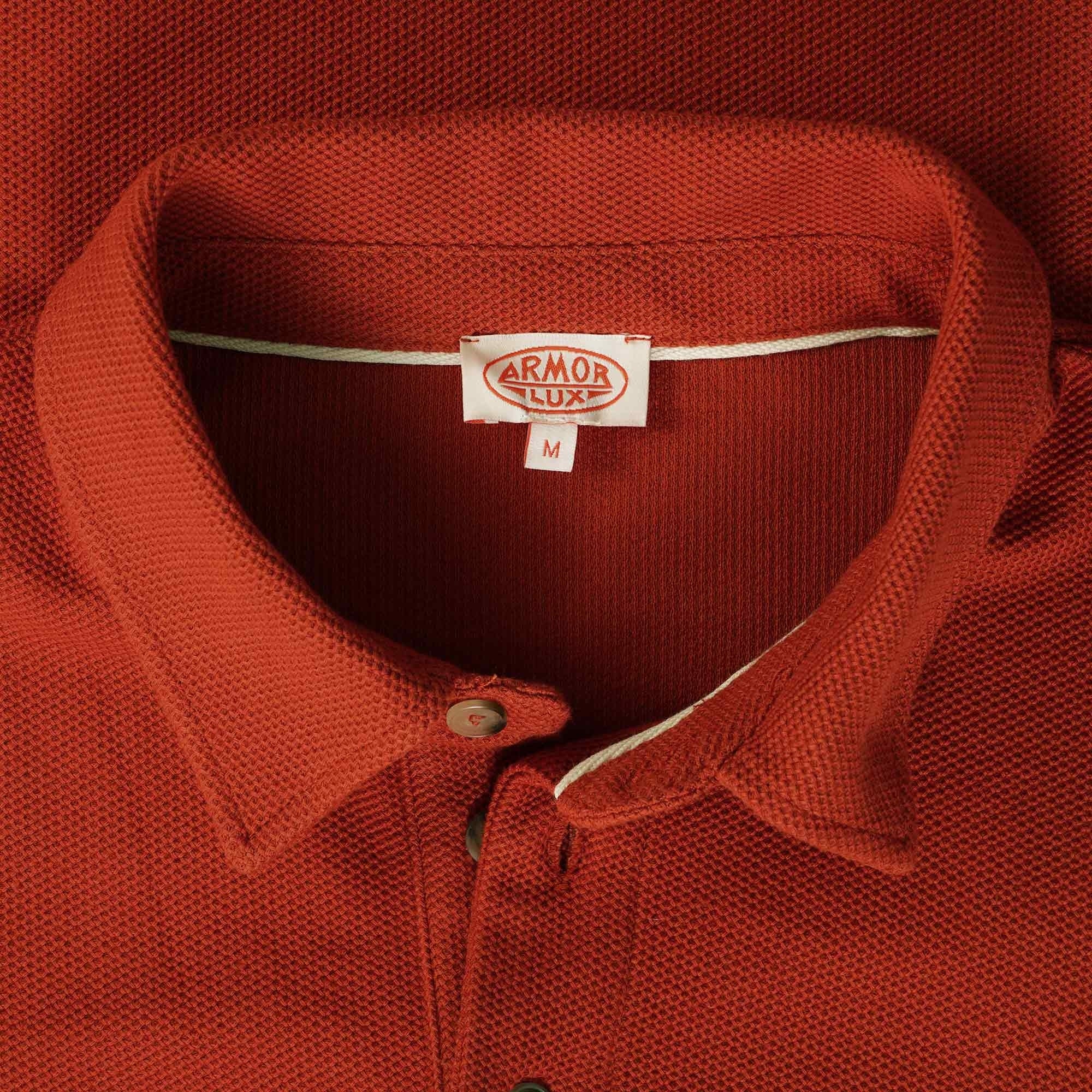 Armor Lux Long Sleeve Polo Shirt - Orange