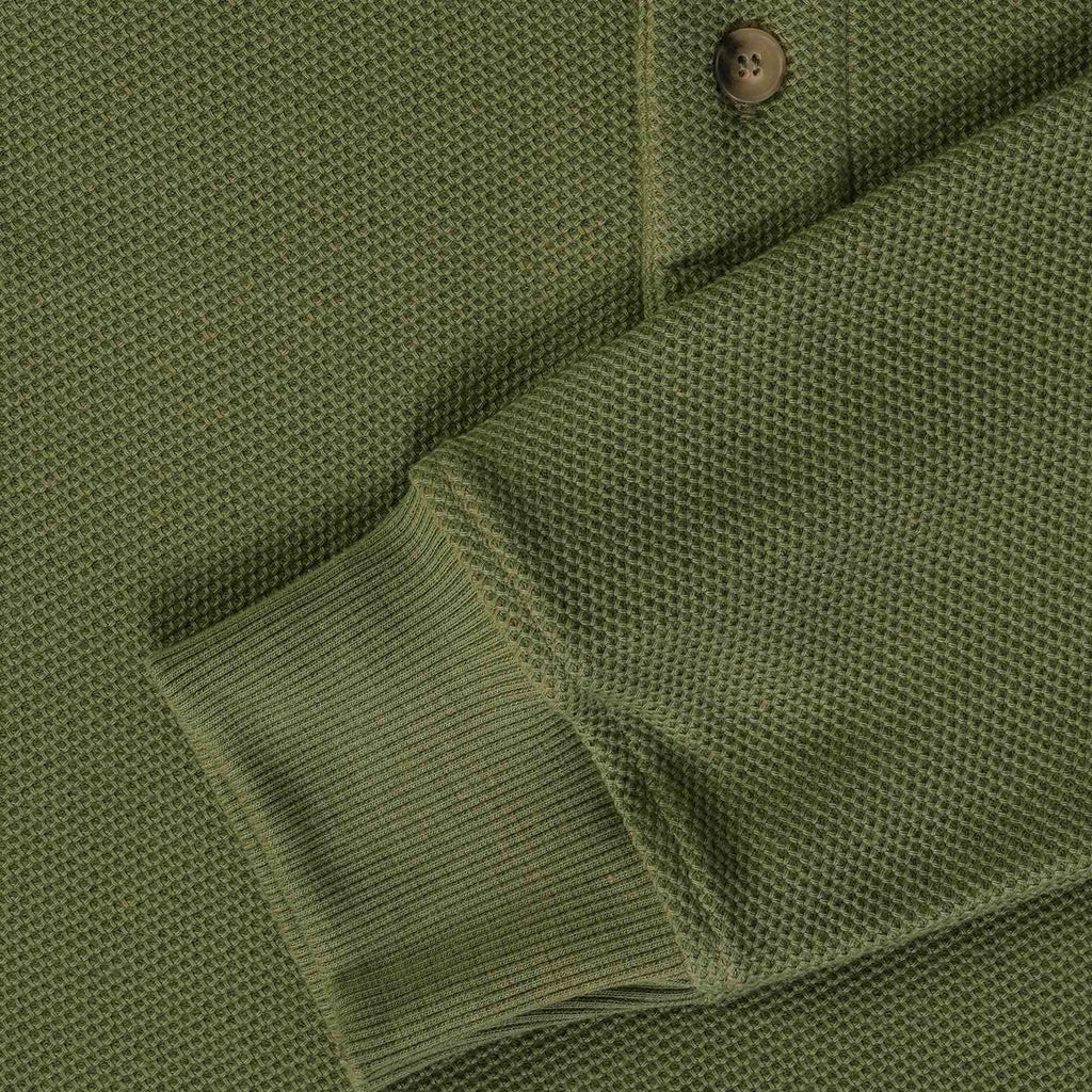 Armor Lux Long Sleeve Polo Shirt - Military