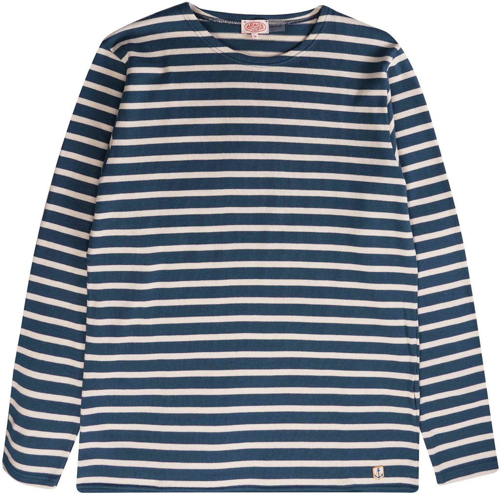 Armor Lux Breton Striped Shirt - Libeccio/Nature