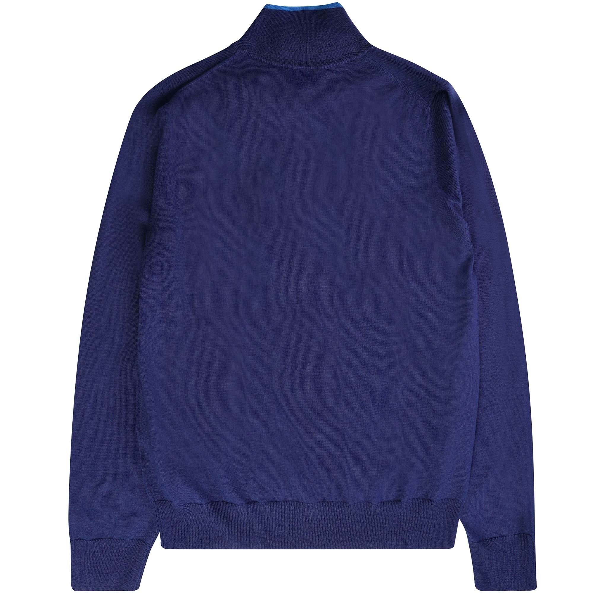 Paul Smith Pullover Half Zip Wool Jumper - Cobalt Blue
