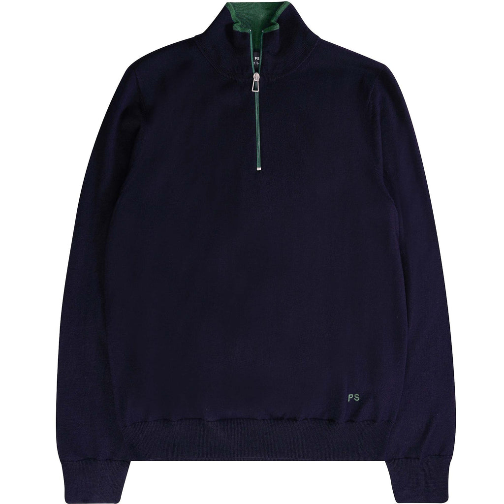Paul Smith Pullover Half Zip Wool Jumper - Dark Navy