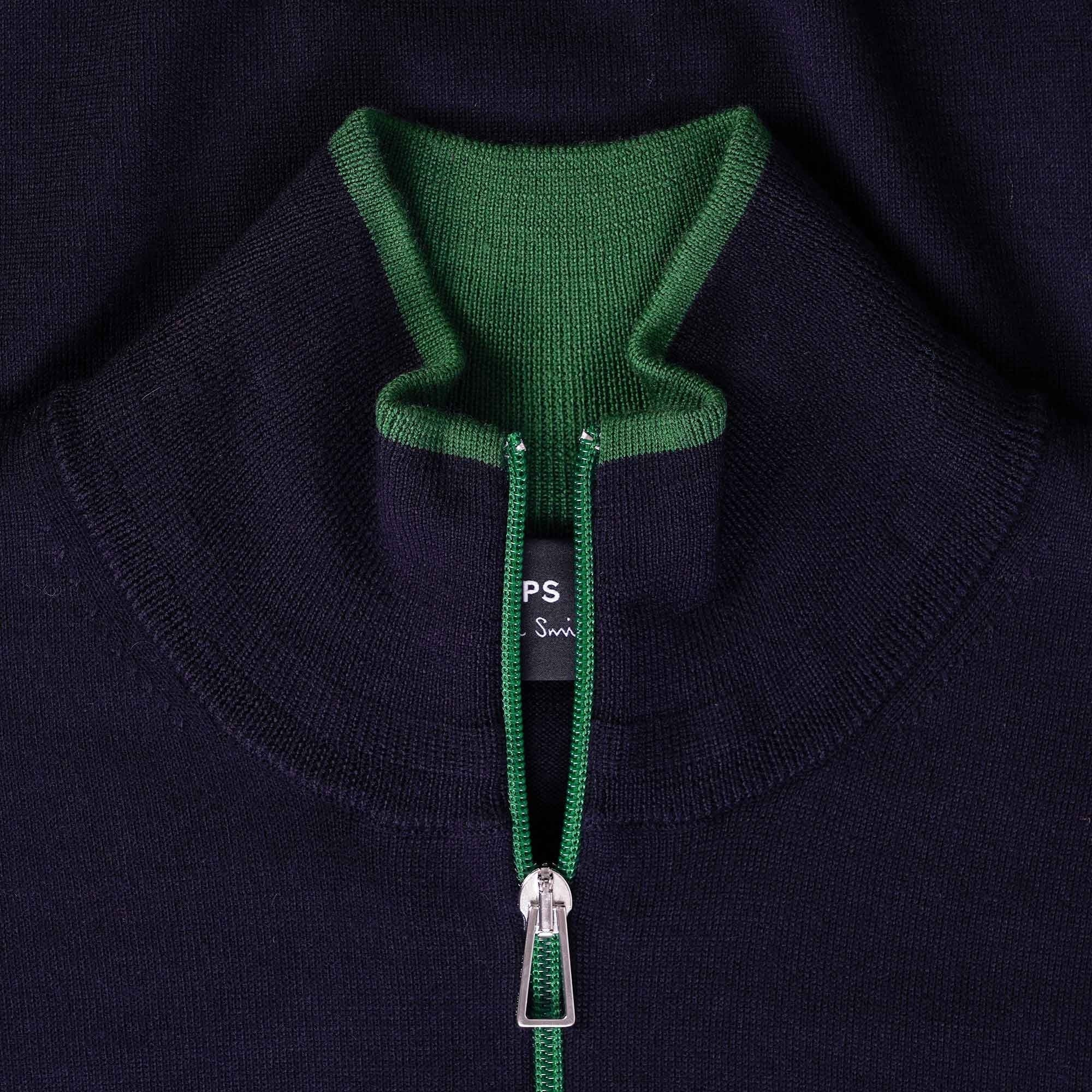 Paul Smith Pullover Half Zip Wool Jumper - Dark Navy