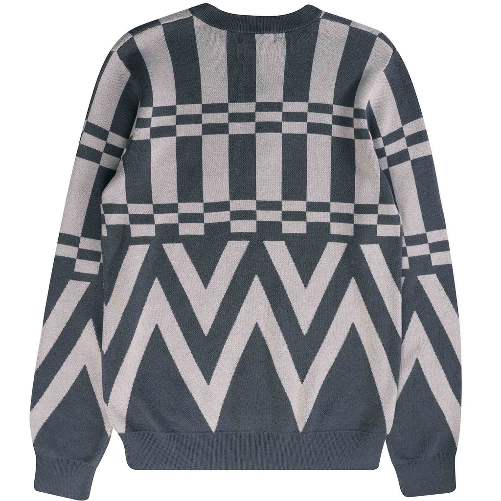 Jacquard Crew Neck Jumper - Gunmetal