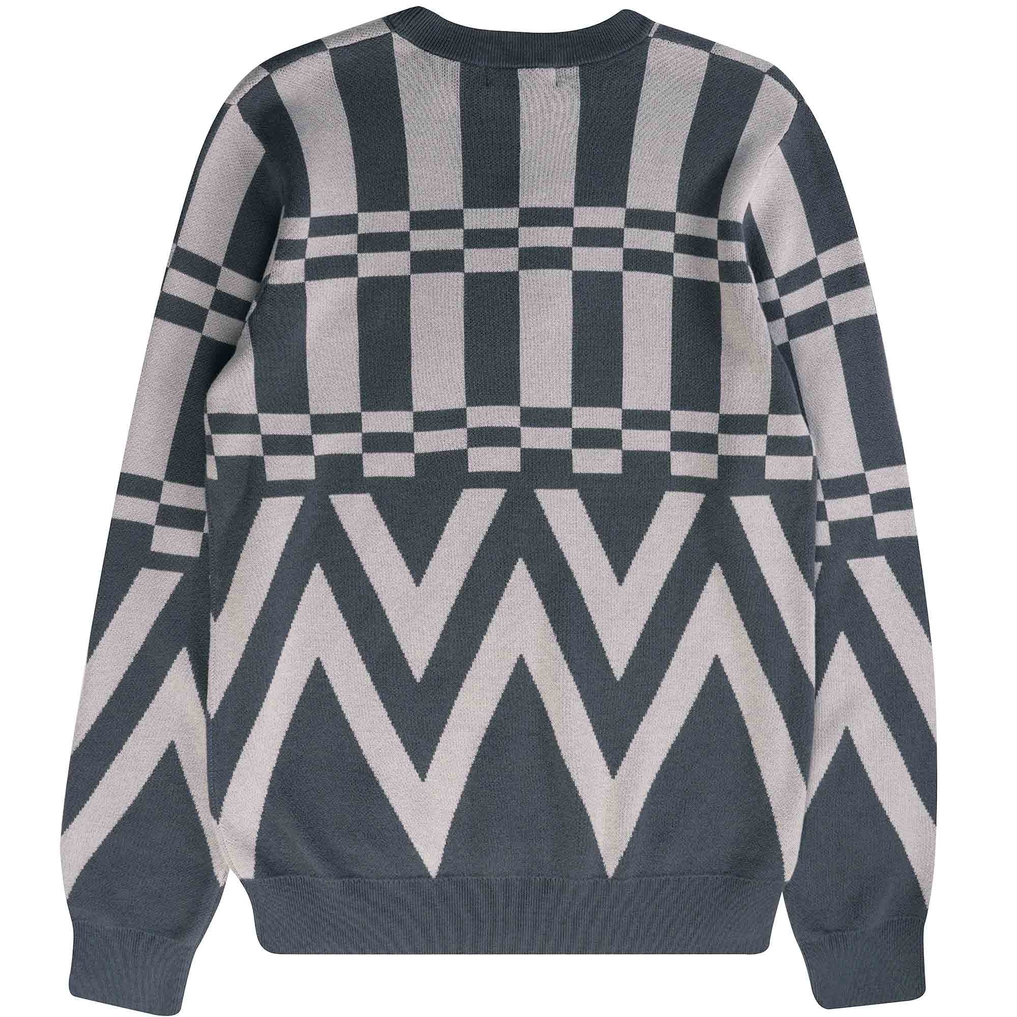 Jacquard Crew Neck Jumper - Gunmetal