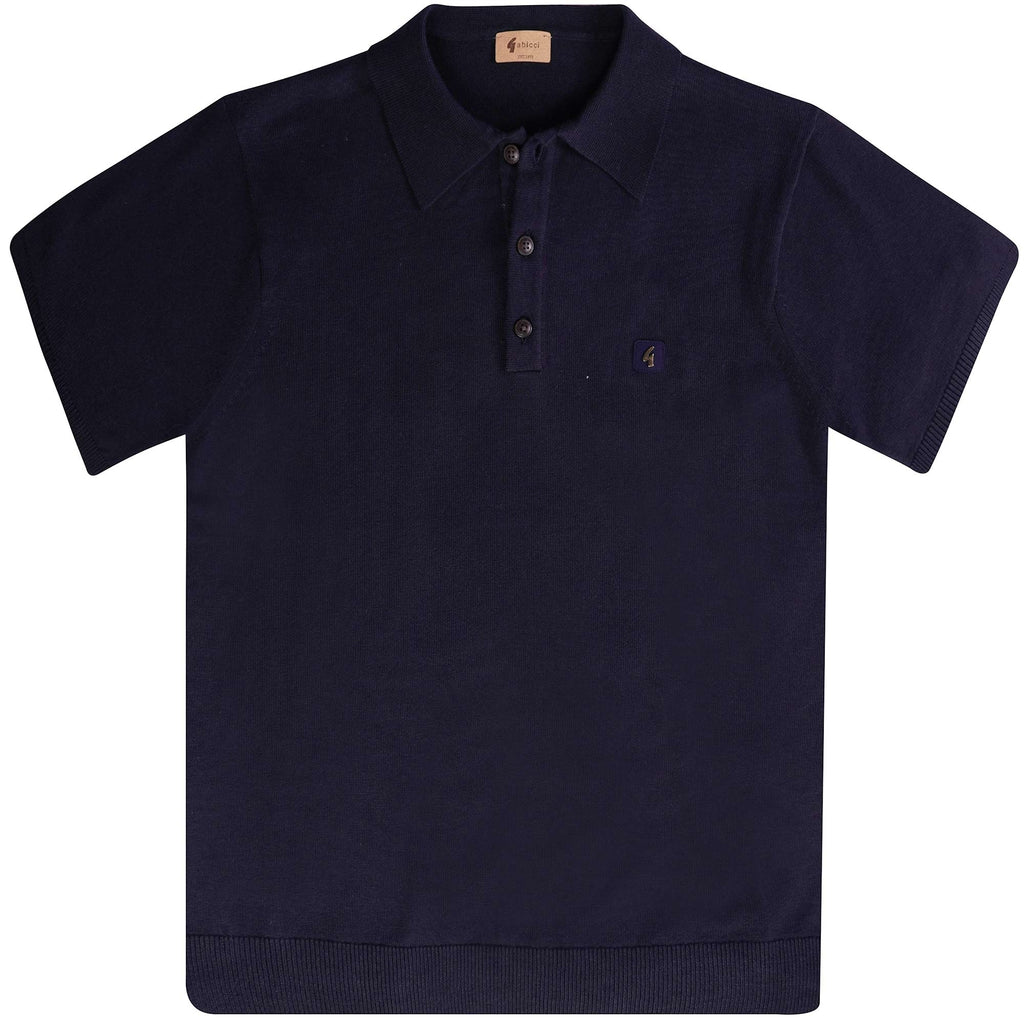 Gabicci Vintage Jackson Knitted Polo Shirt - Navy