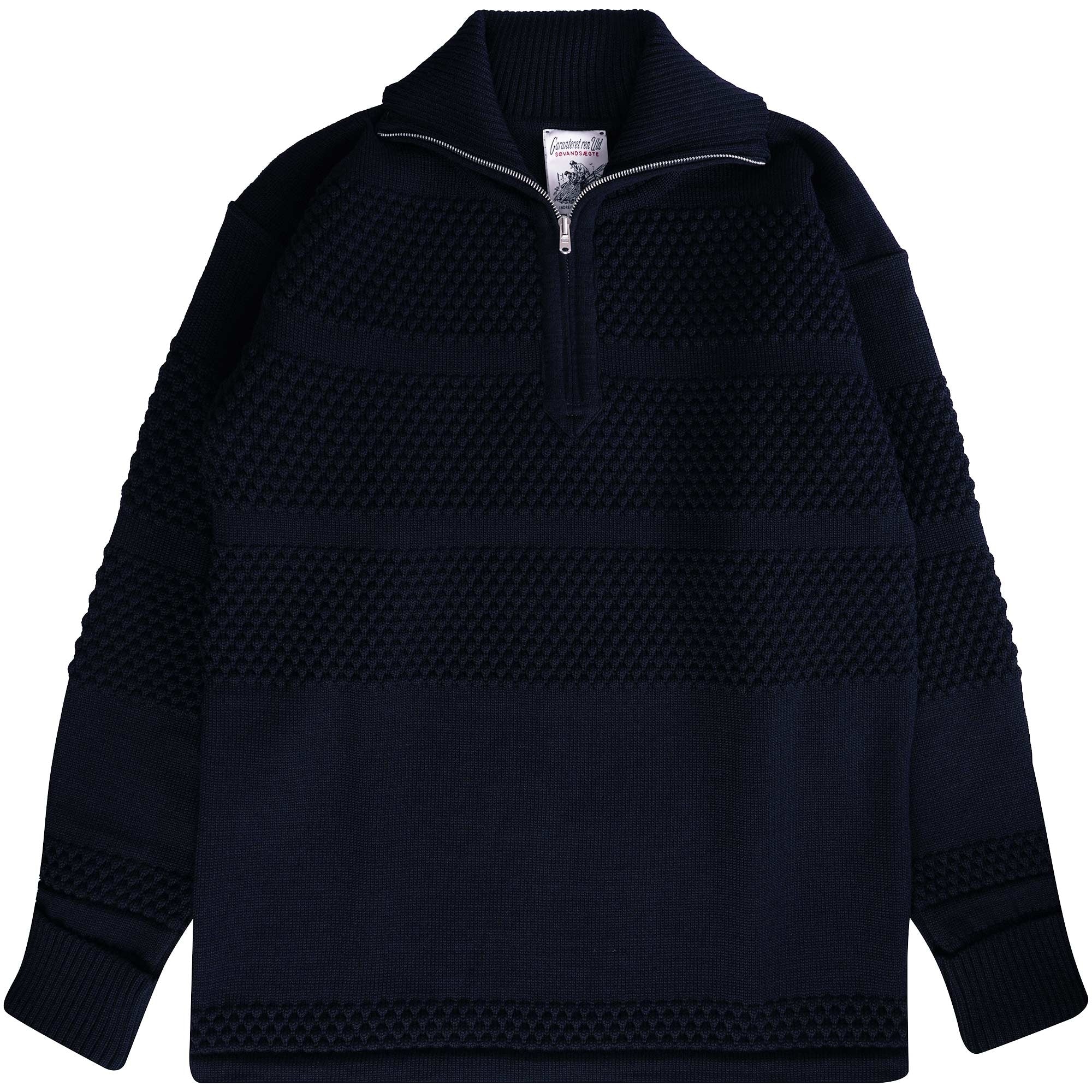 S.N.S Herning Fisherman Short Zip Jumper - Navy Blue