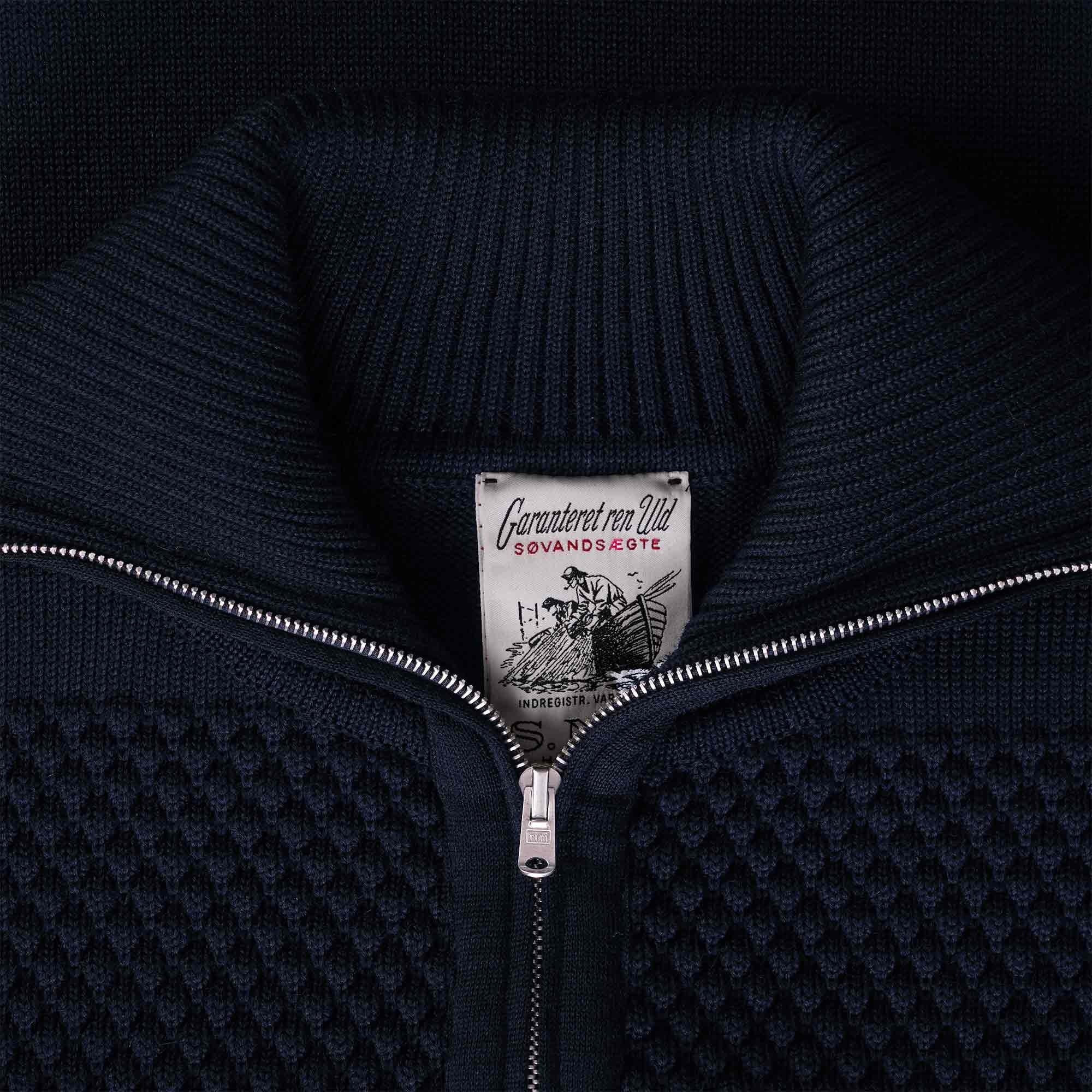 S.N.S Herning Fisherman Short Zip Jumper - Navy Blue