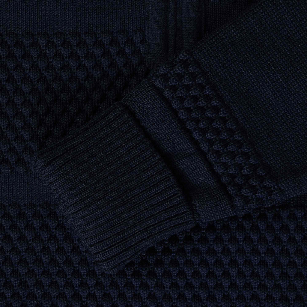 S.N.S Herning Fisherman Short Zip Jumper - Navy Blue