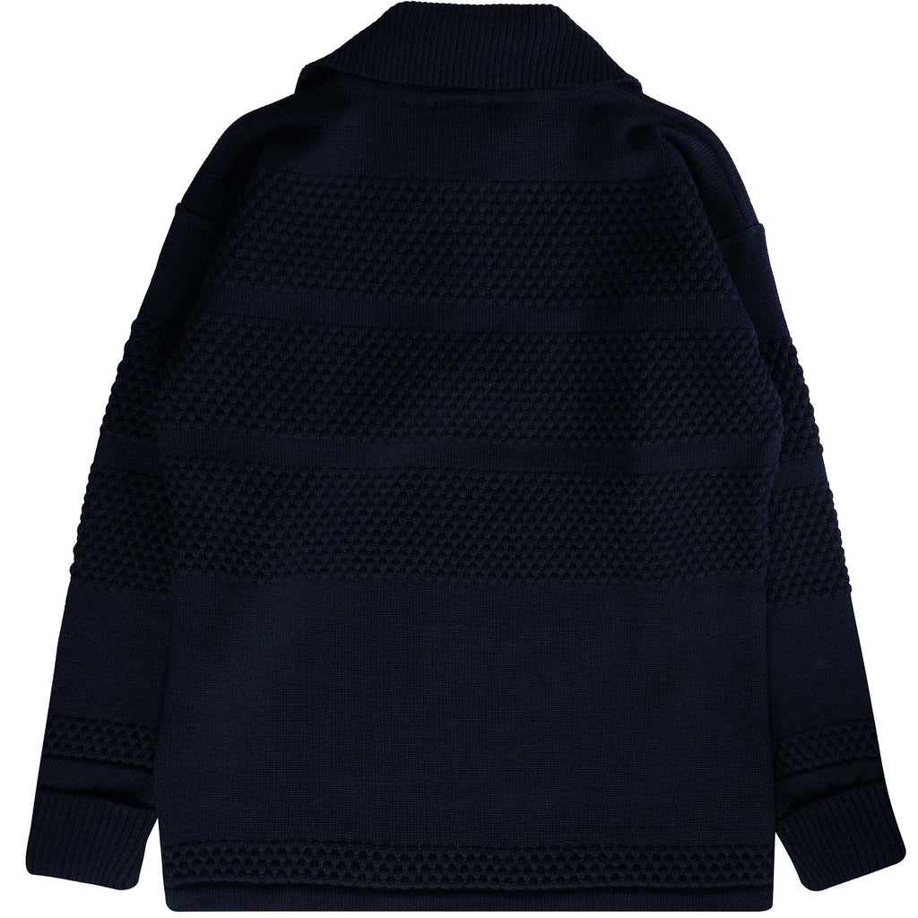 S.N.S Herning Fisherman Short Zip Jumper - Navy Blue