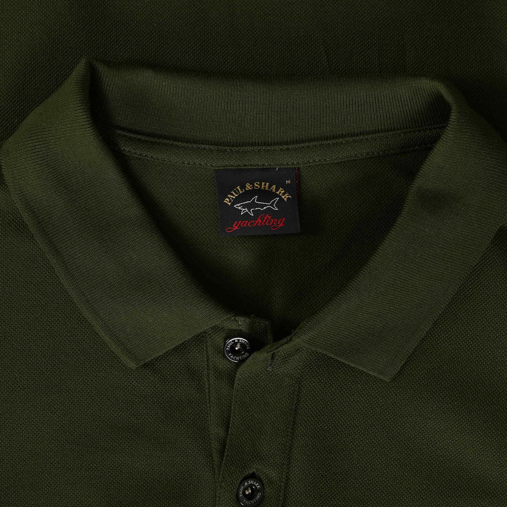 Paul and Shark Long Sleeve Polo Shirt - Khaki