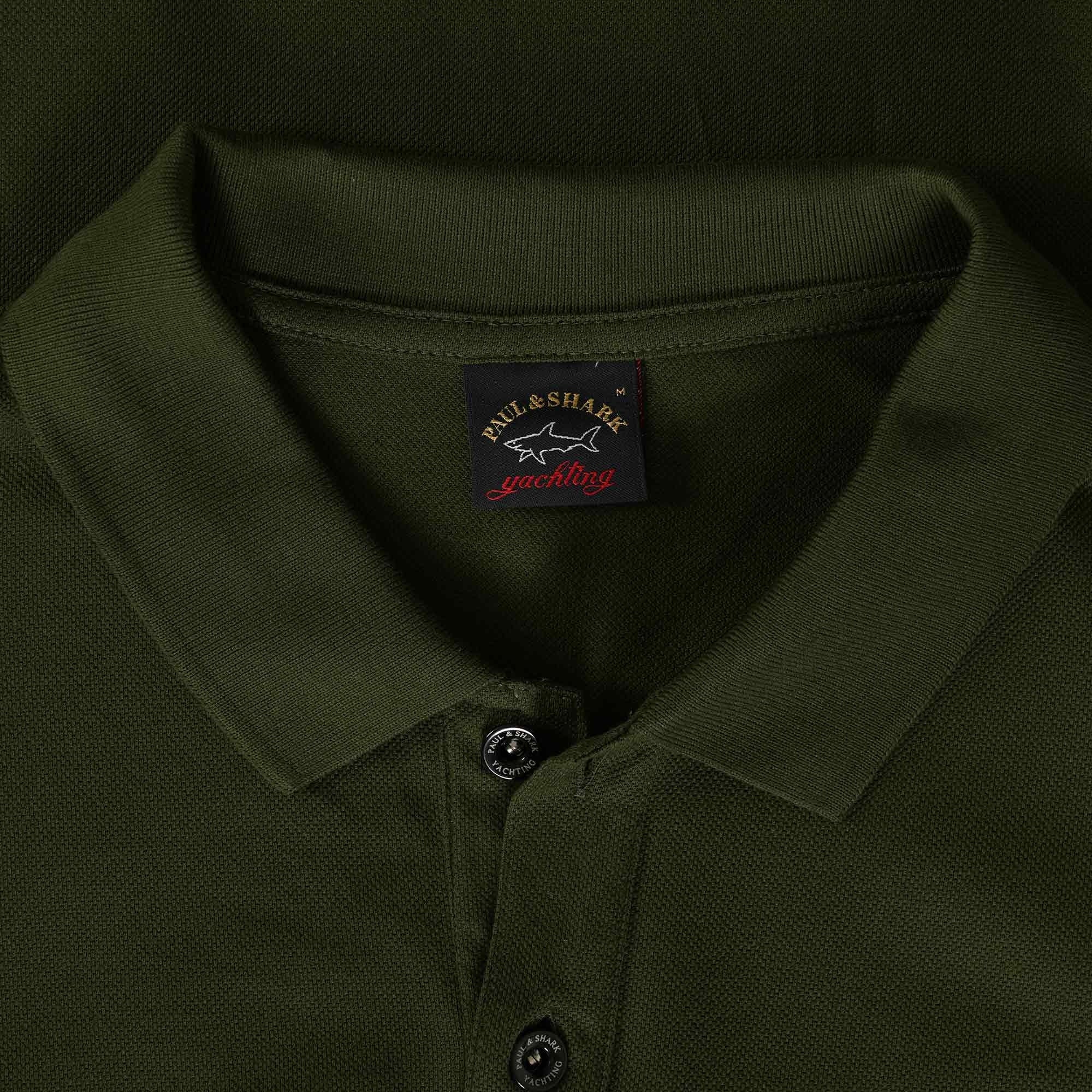Paul and Shark Long Sleeve Polo Shirt - Khaki