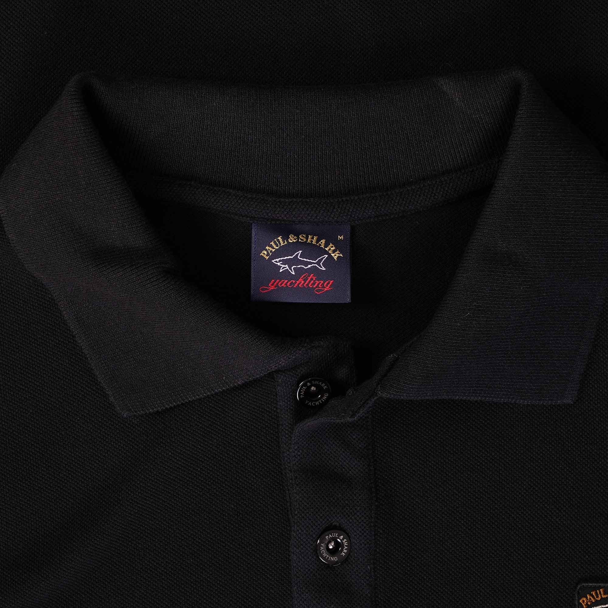 Long Sleeve Polo Shirt - Black