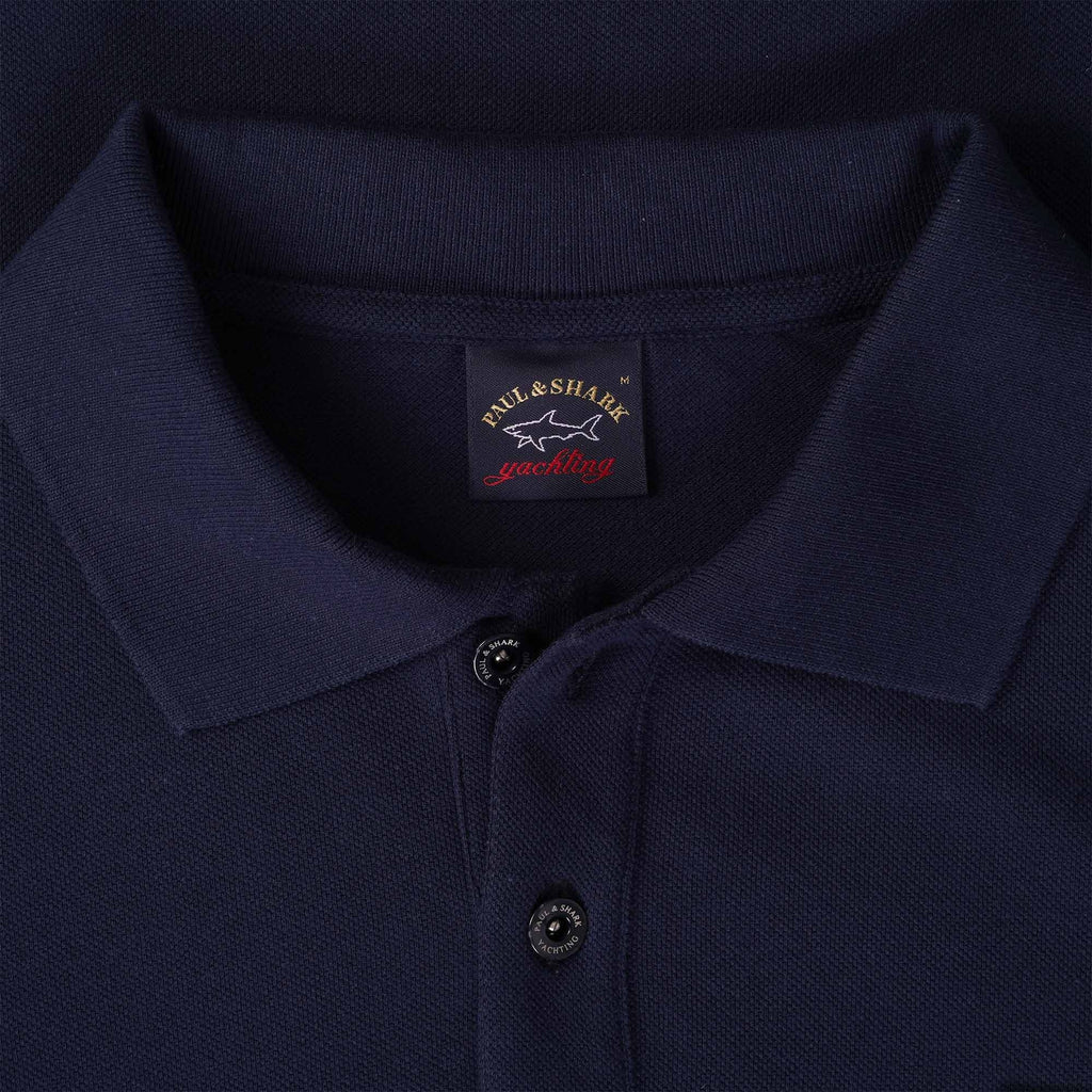 Paul and Shark Long Sleeve Polo Shirt - Blue