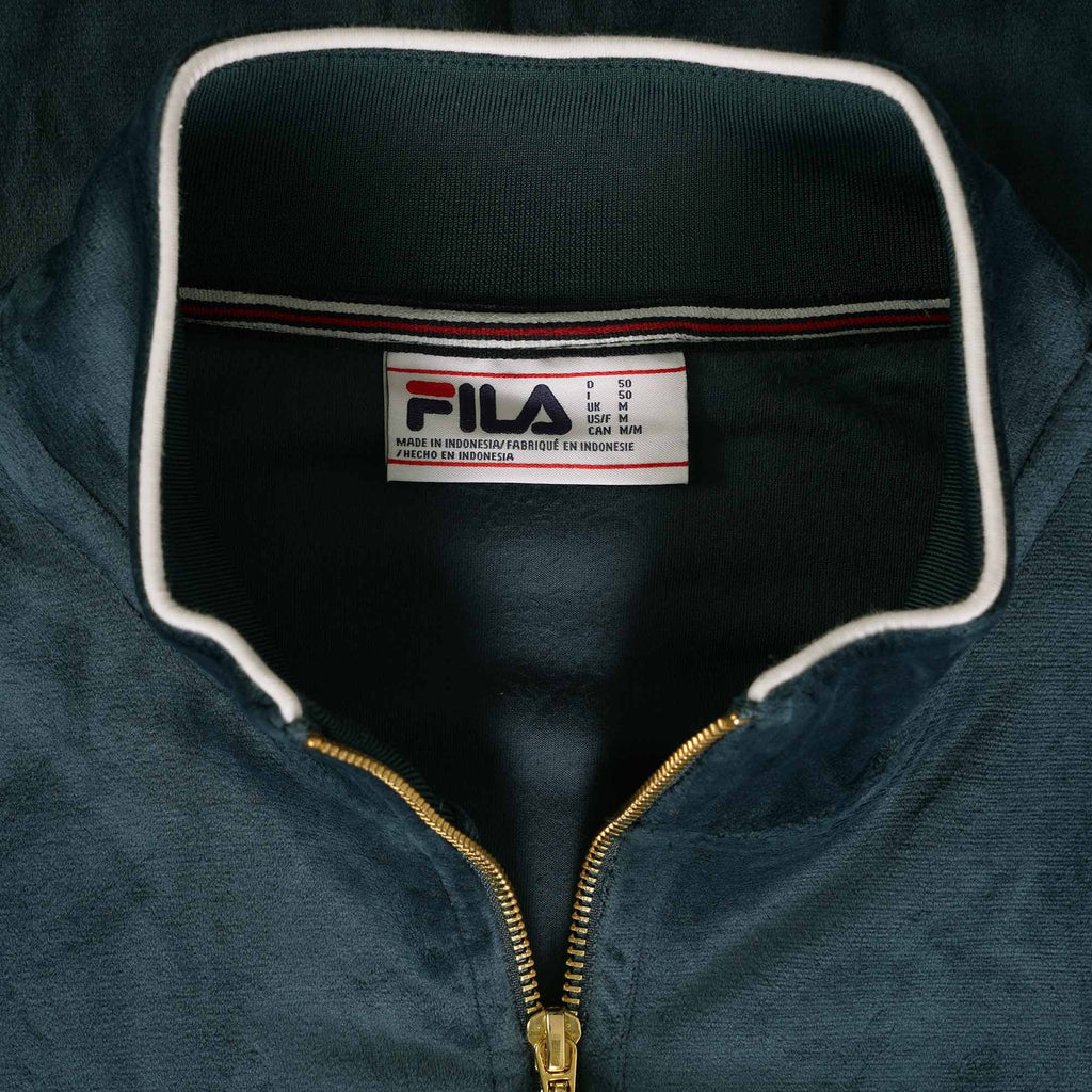 Fila Vintage Irving Velour Track Top - Dark Teal