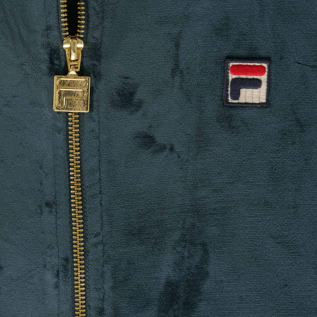 Fila Vintage Irving Velour Track Top - Dark Teal
